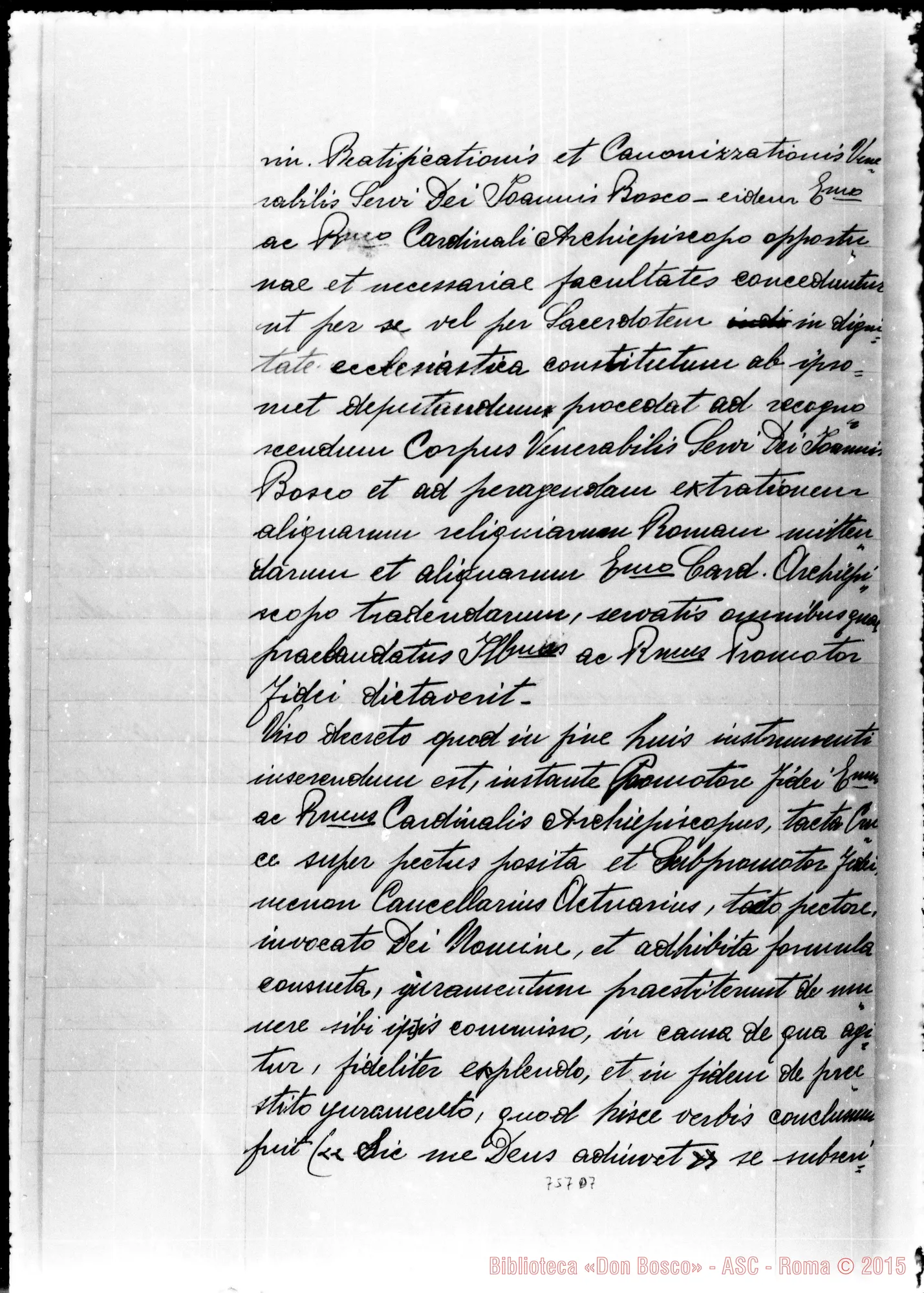Fotogramma D 7 — Acta recognitionis Corporis et extractionis aliquarum Reliquiarum…