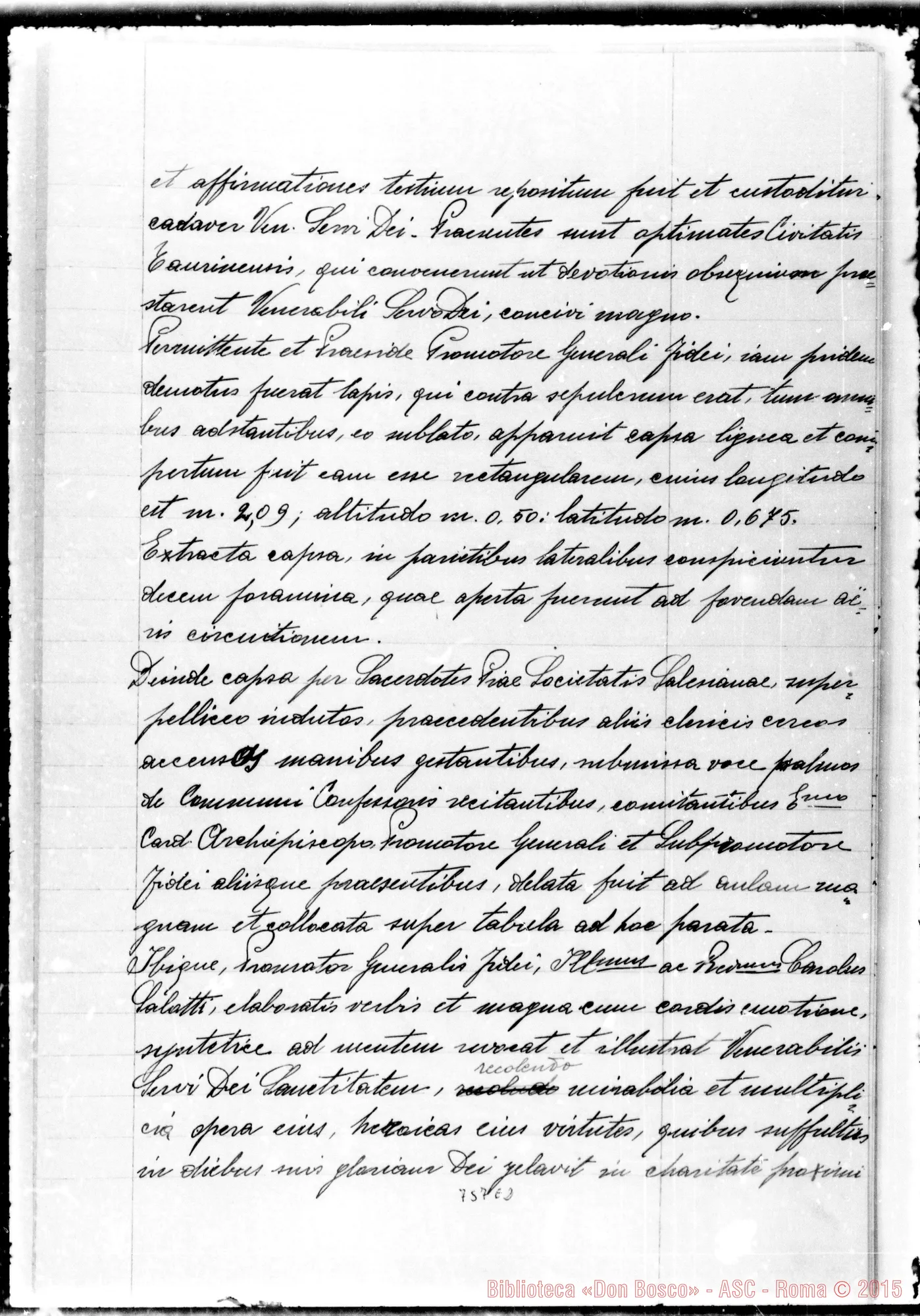 Fotogramma E 2 — Acta recognitionis Corporis et extractionis aliquarum Reliquiarum…