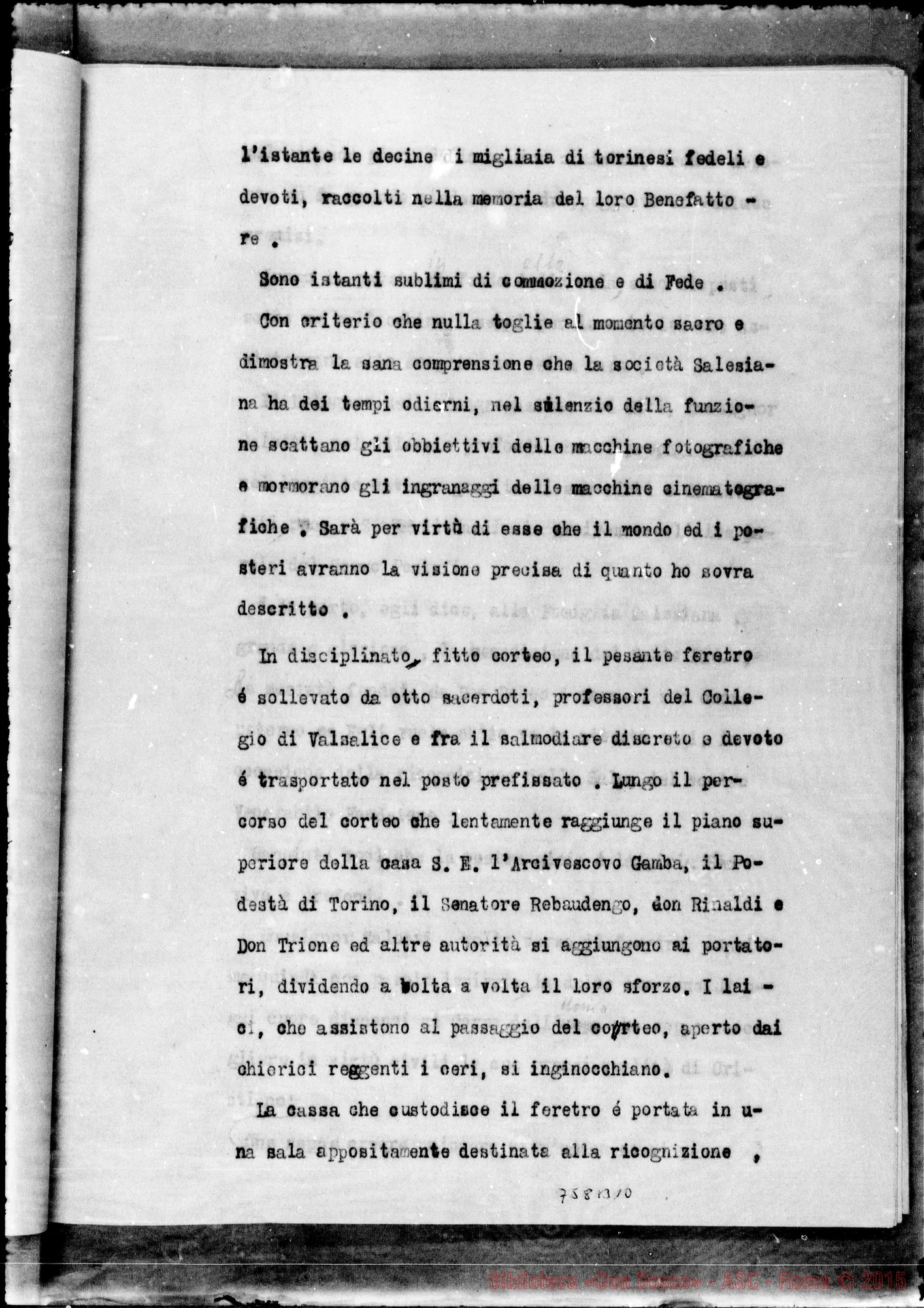 Fotogramma B 10 — CRONACA della esumazione, costatazione E traslazione della salma…