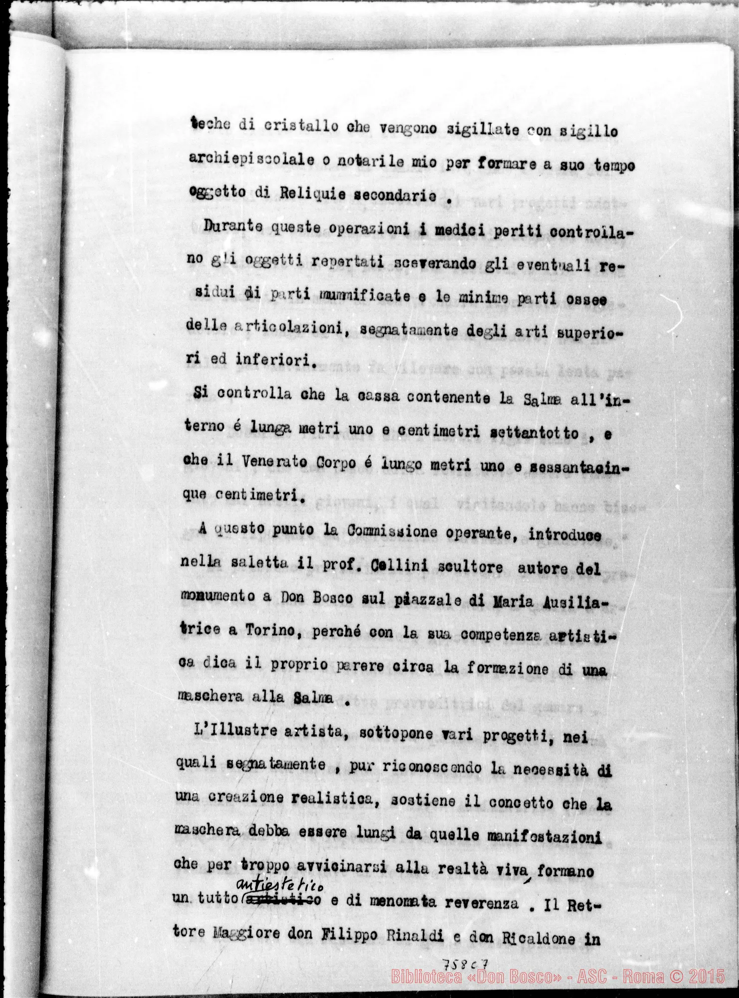 Fotogramma C 7 — CRONACA della esumazione, costatazione E traslazione della salma…