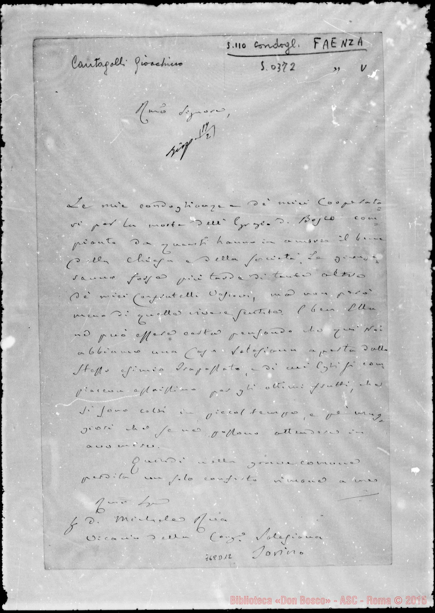 Fotogramma D 12 — Cantagalli Gioachino-Rev.do Signore