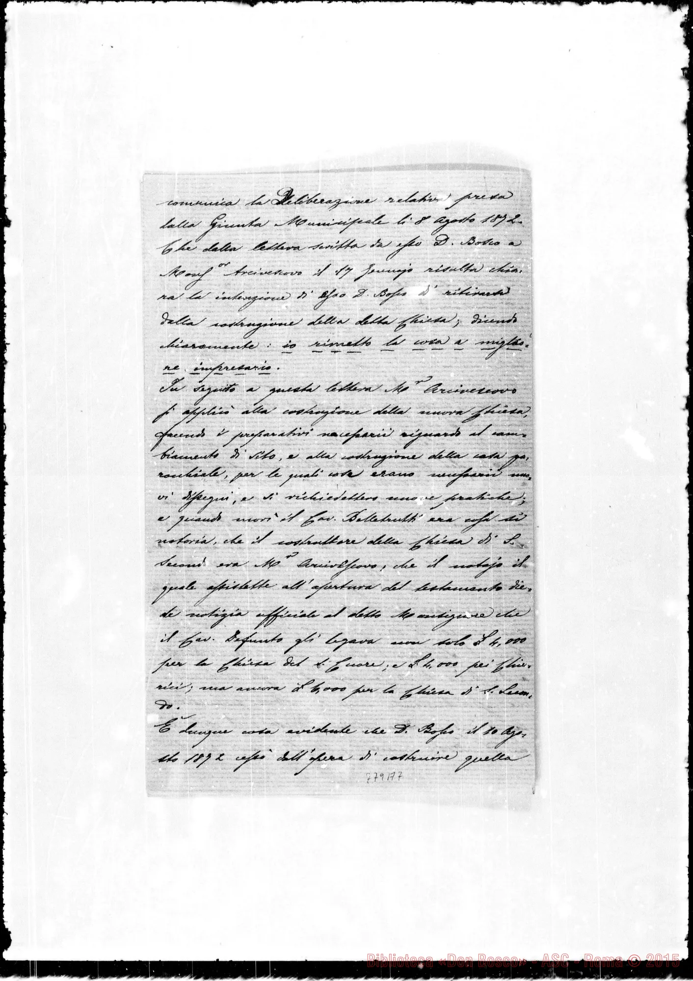 Fotogramma A 7 — Legati dal Cav. Biagio Belletrutti