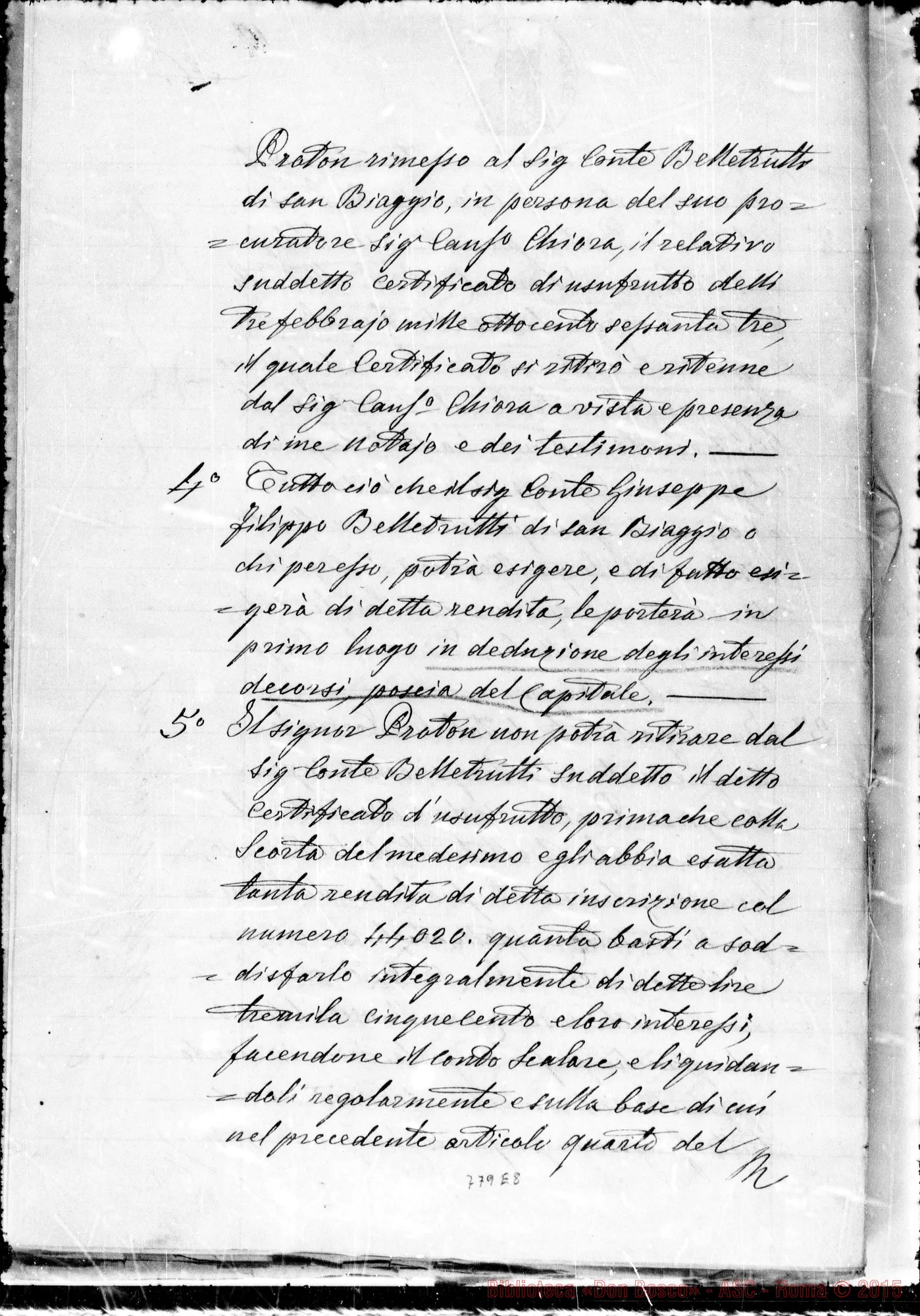 Fotogramma E 8 — Pretura di Torino: Bosco-Belletrutti: Elenco- Mutuo- Cauzione- Cessione, etc…