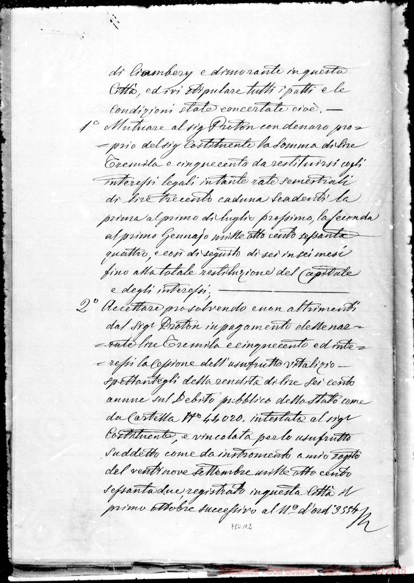 Fotogramma A 2 — Pretura di Torino: Bosco-Belletrutti: Elenco- Mutuo- Cauzione- Cessione, etc…