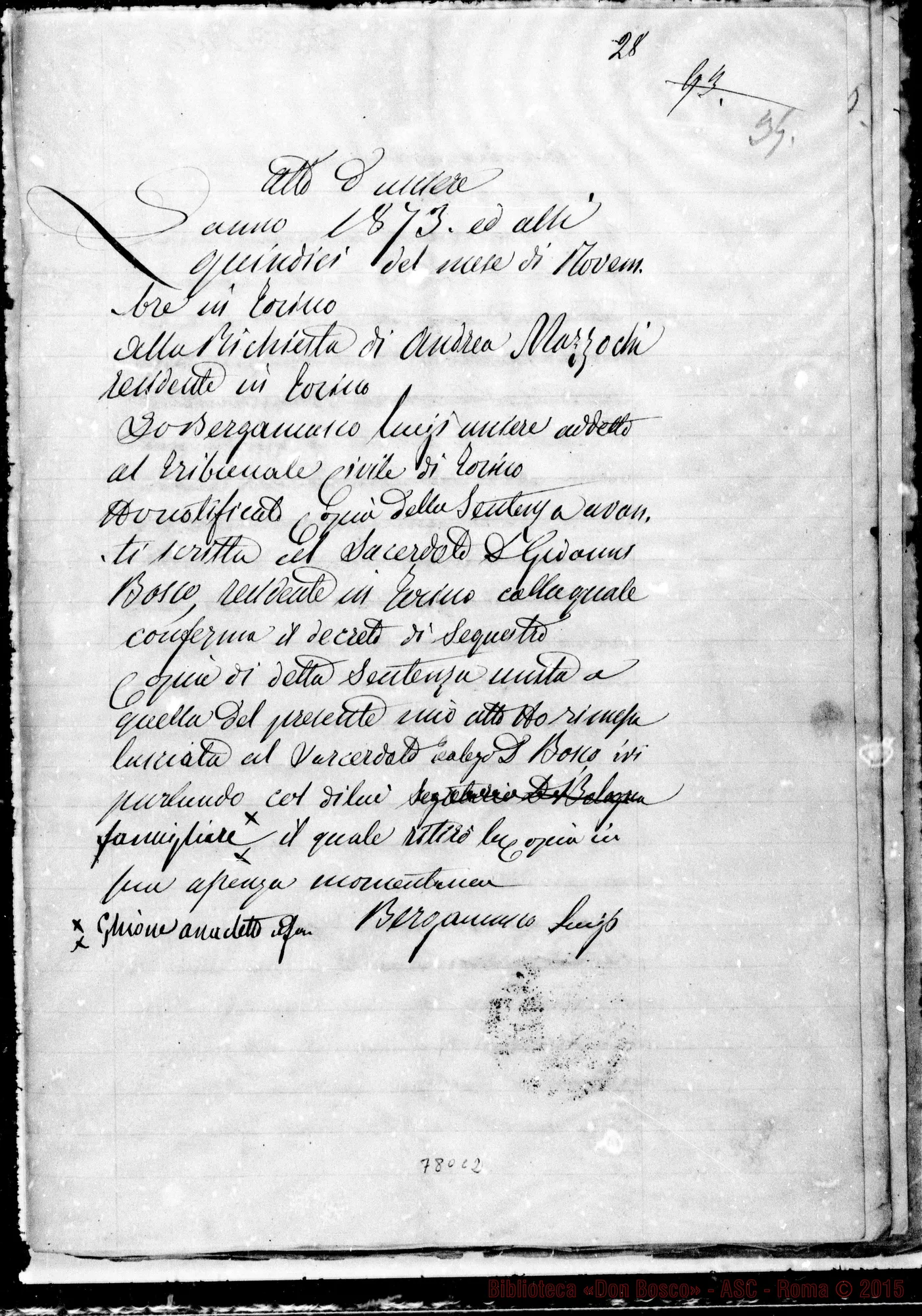 Fotogramma C 2 — Pretura di Torino: Bosco-Belletrutti: Elenco- Mutuo- Cauzione- Cessione, etc…