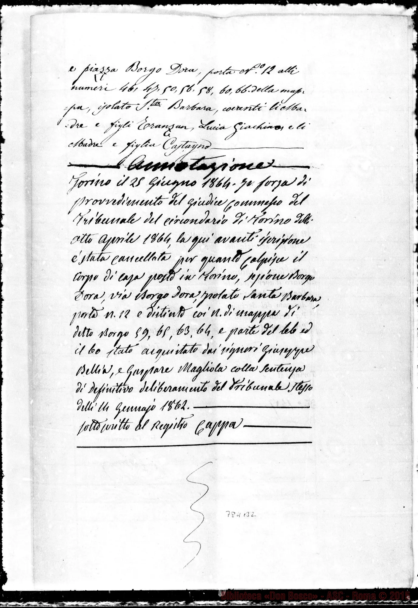 Fotogramma B 2 — Il Tribunale del Circondario di Torino…