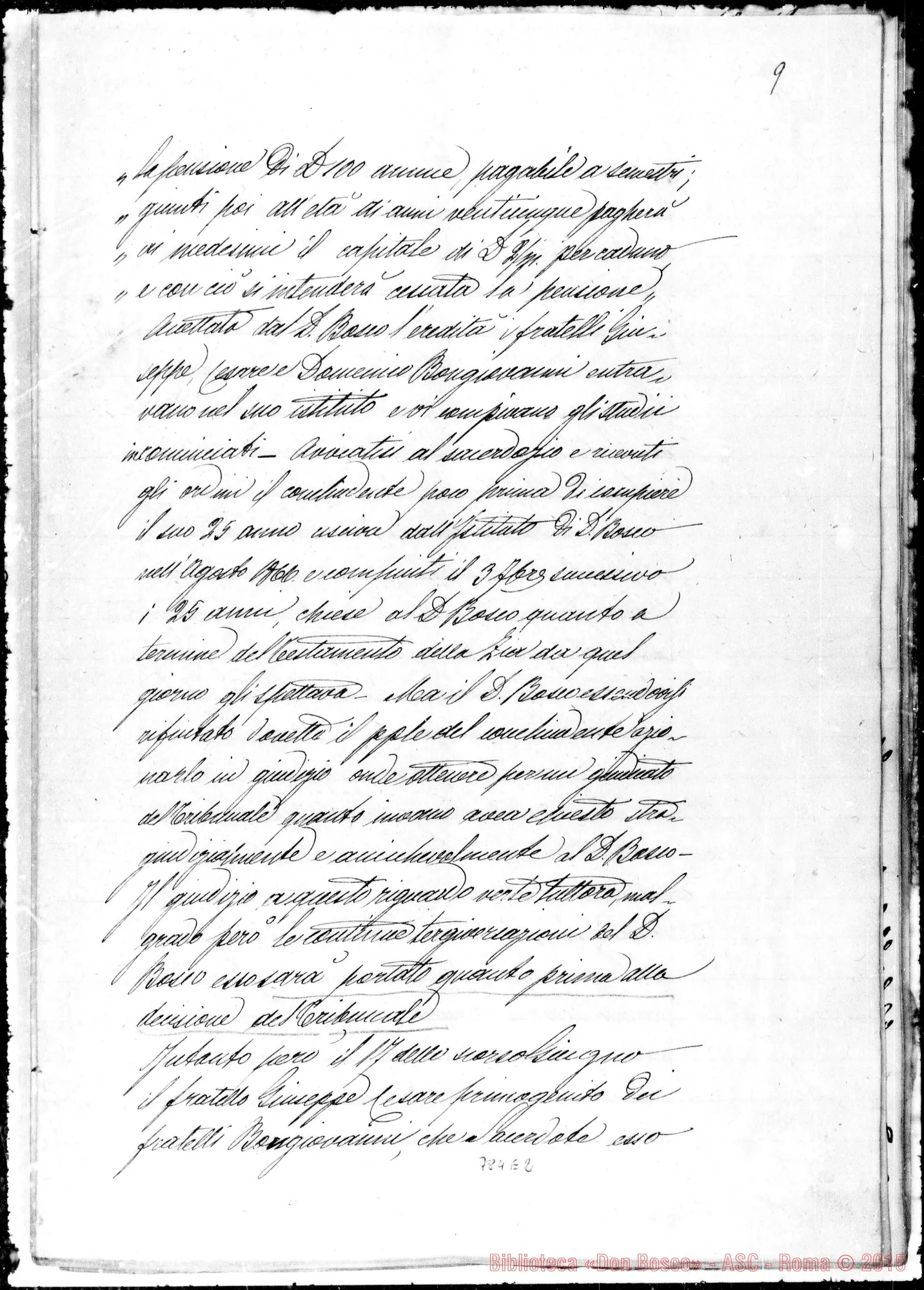 Fotogramma E 2 — Tribunale Civile di Torino contro D. Bosco