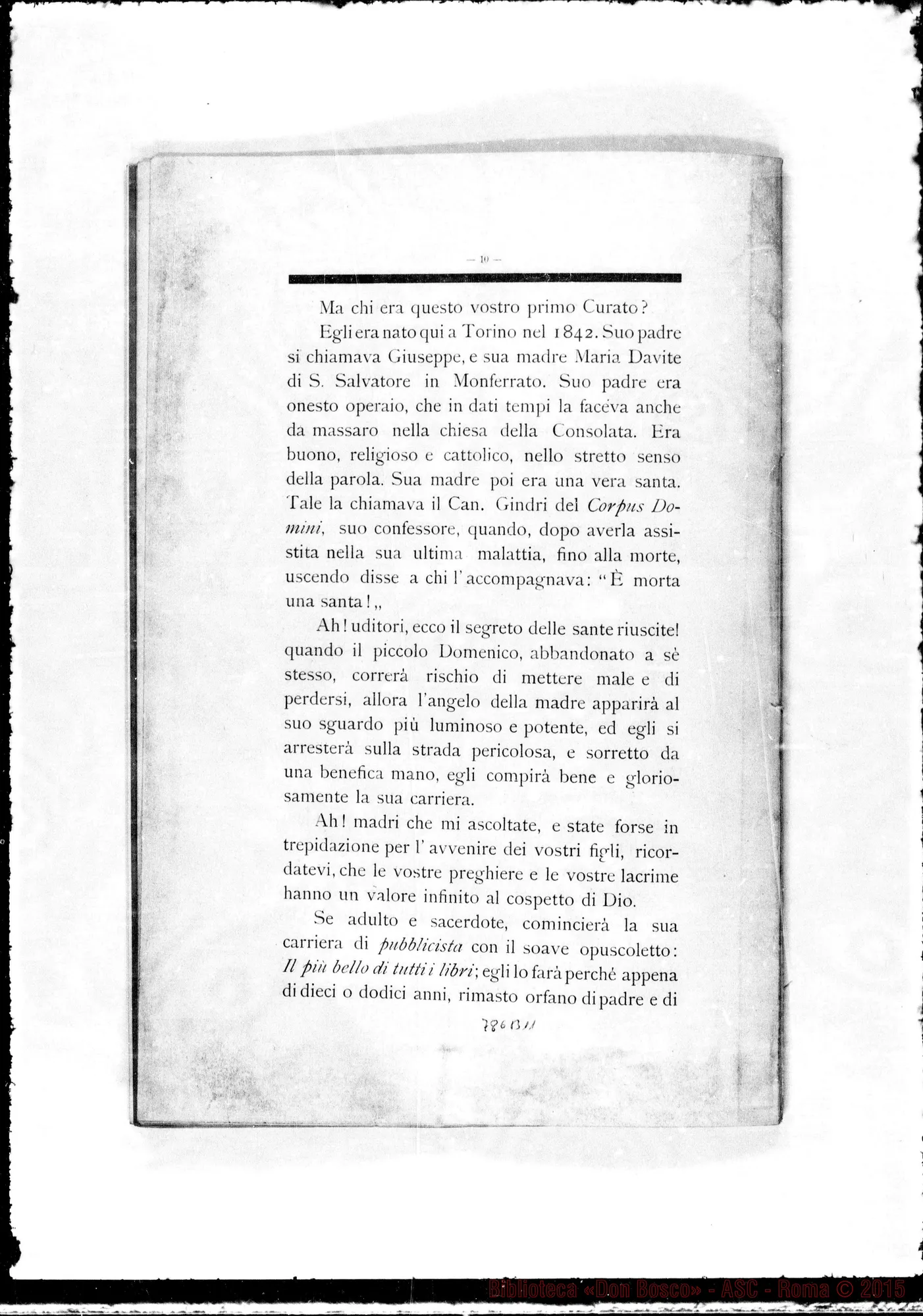 Fotogramma B 11 — Elogio funebre di D. Domenico Bongiovanni
