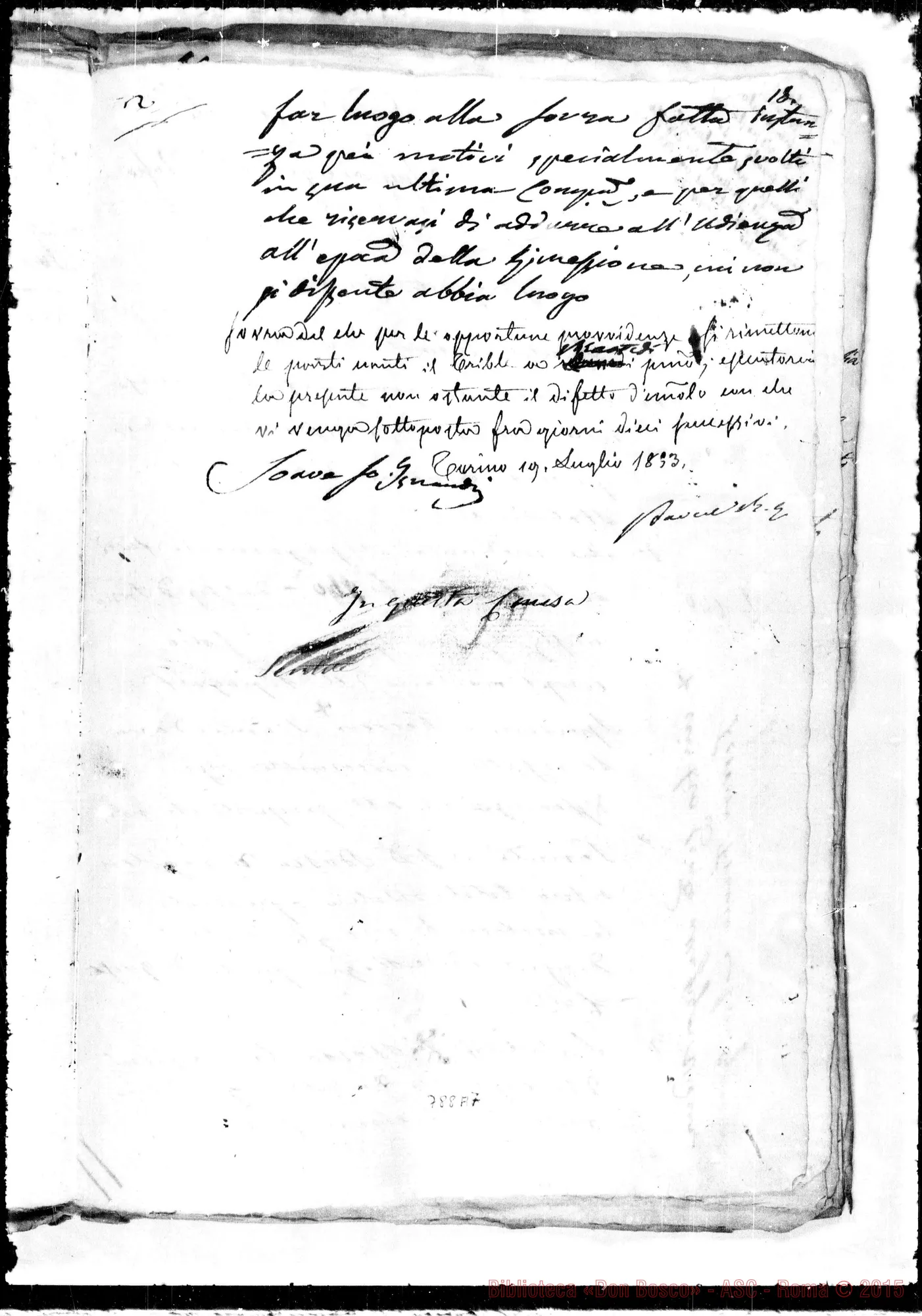 Fotogramma A 7 — Nella Causa del sacerdote D. Bosco contro tipografia…