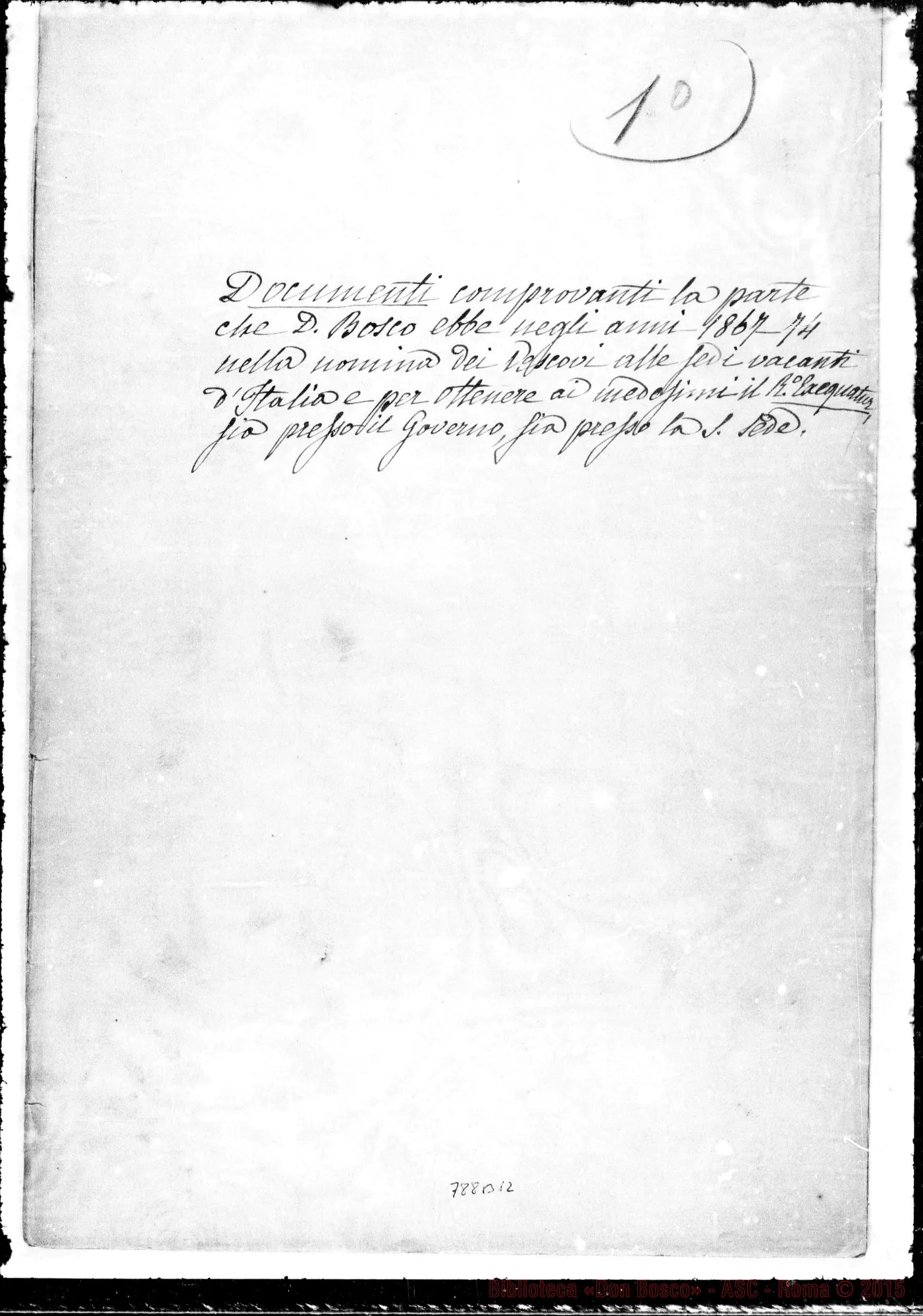 Fotogramma B 12 — Documenti comprobanti la parte che D. Bosco ebbe… Copia ms. Berto