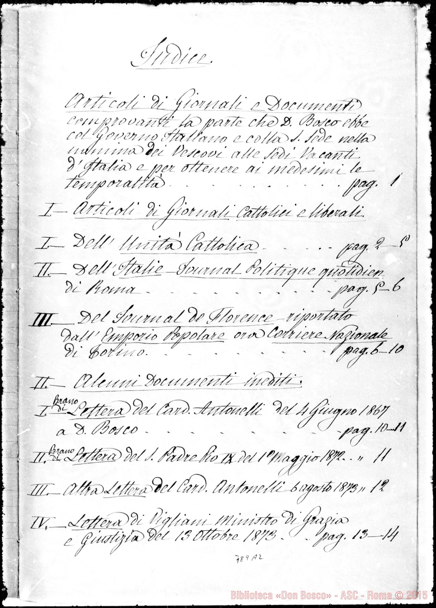 Fotogramma A 2 — Alcuni Documenti pubblici E privati… Copia ms. Berto