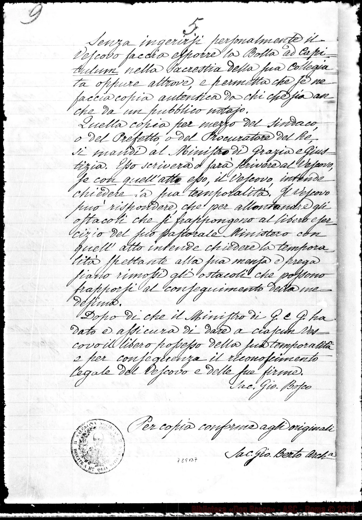 Fotogramma B 7 — Copia di cinque scritti di D. Bosco…