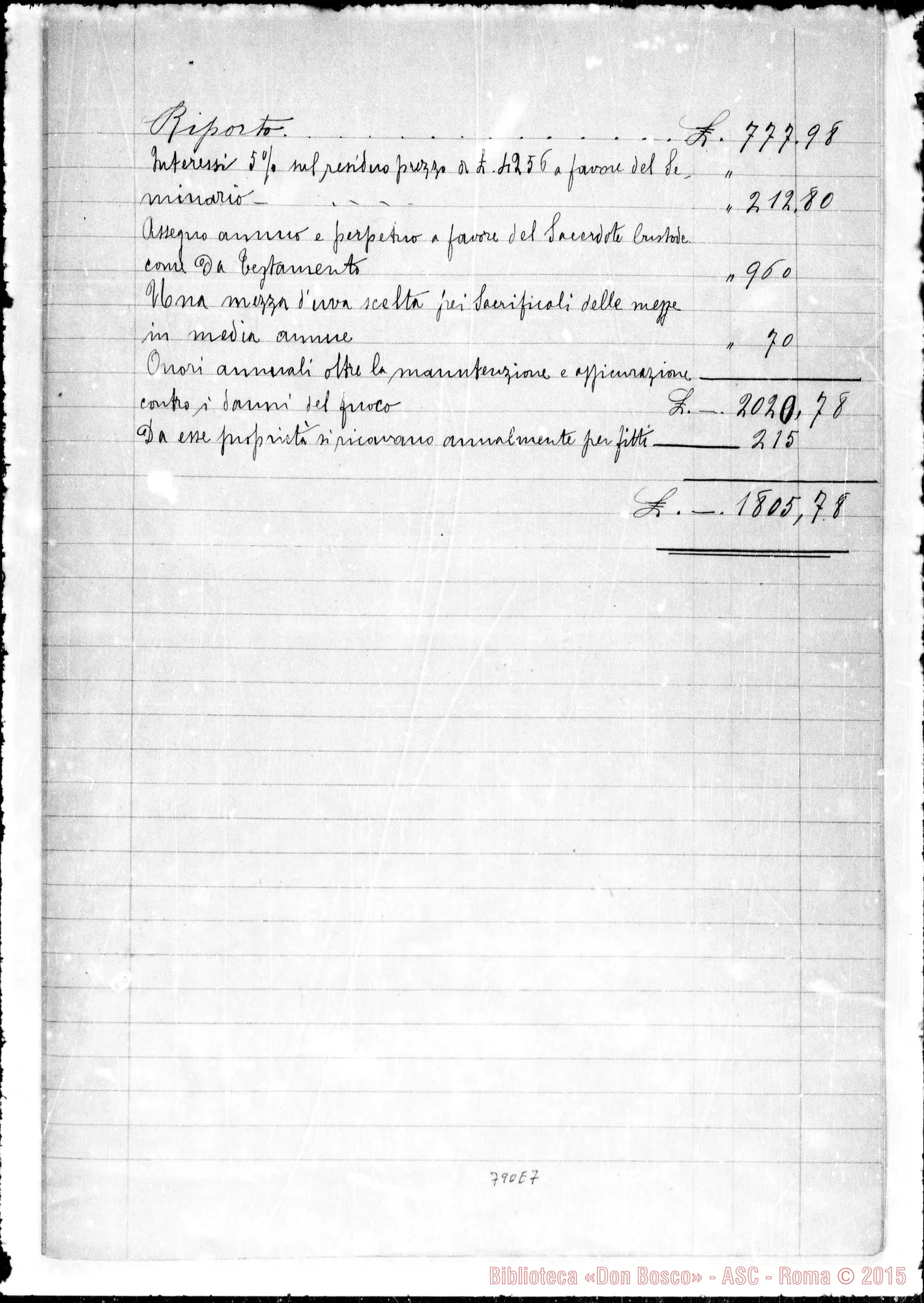 Fotogramma E 7 — Opera Pia Davia Bargellini