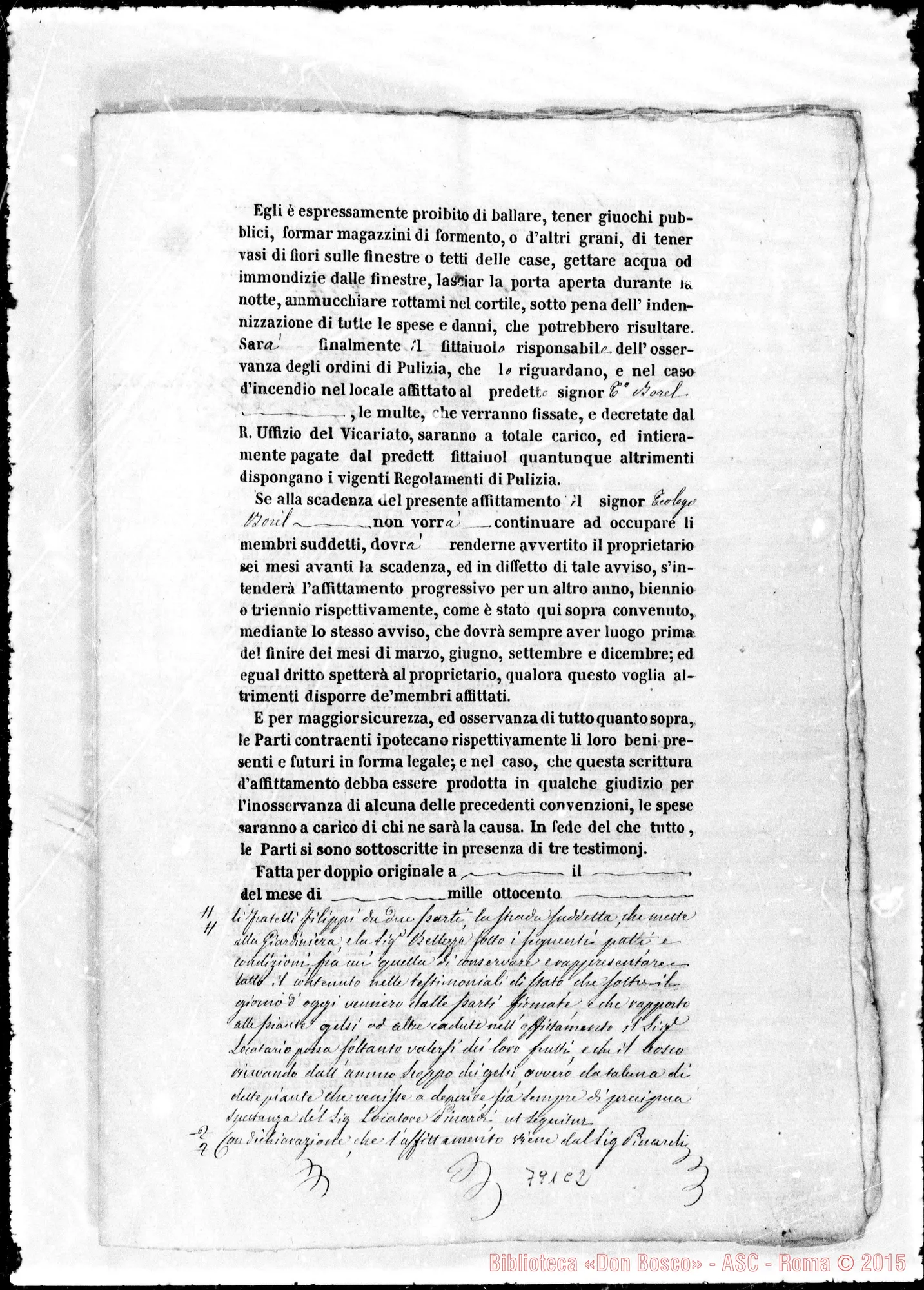 Fotogramma C 2 — Capitulazione d’Affittamento