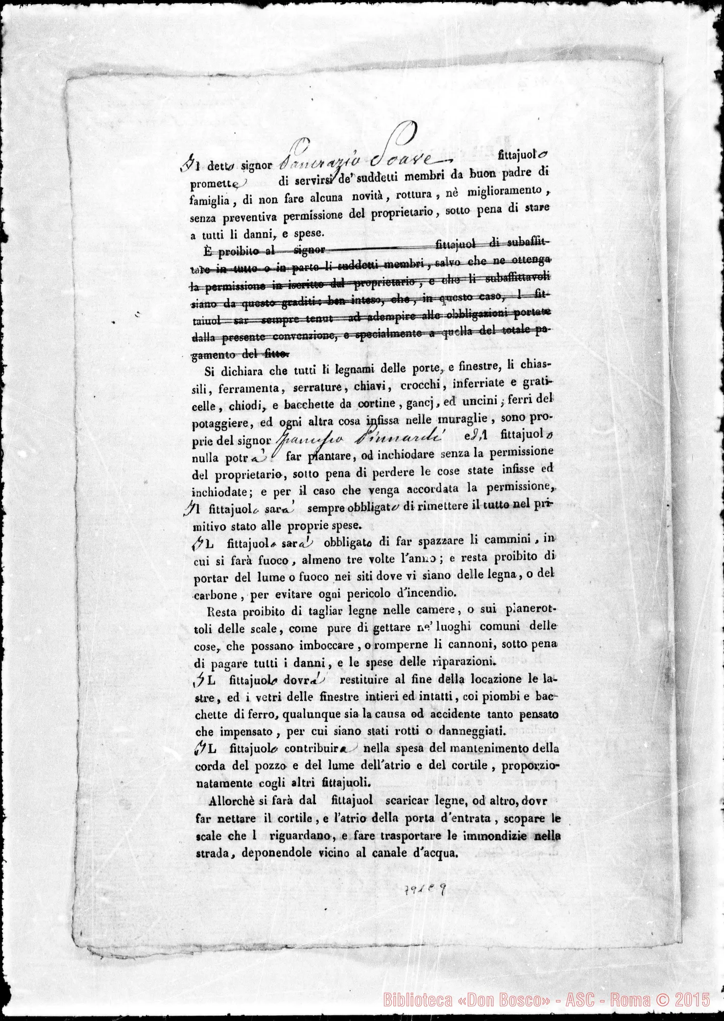 Fotogramma C 9 — Per virtù della presente Scrittura…
