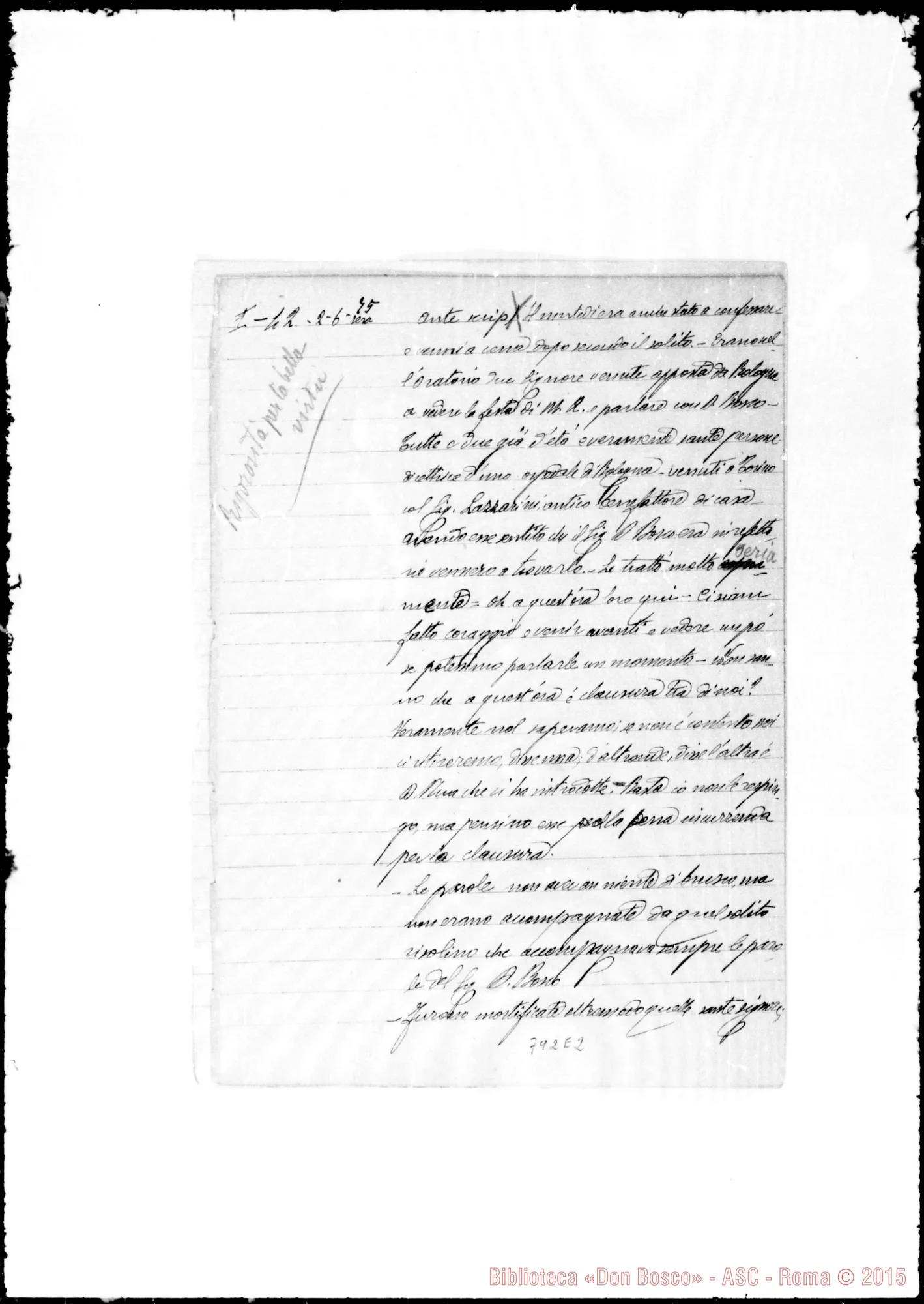 Fotogramma E 2 — Barberis: Prima redazione ms. di varie mani in fogli staccati