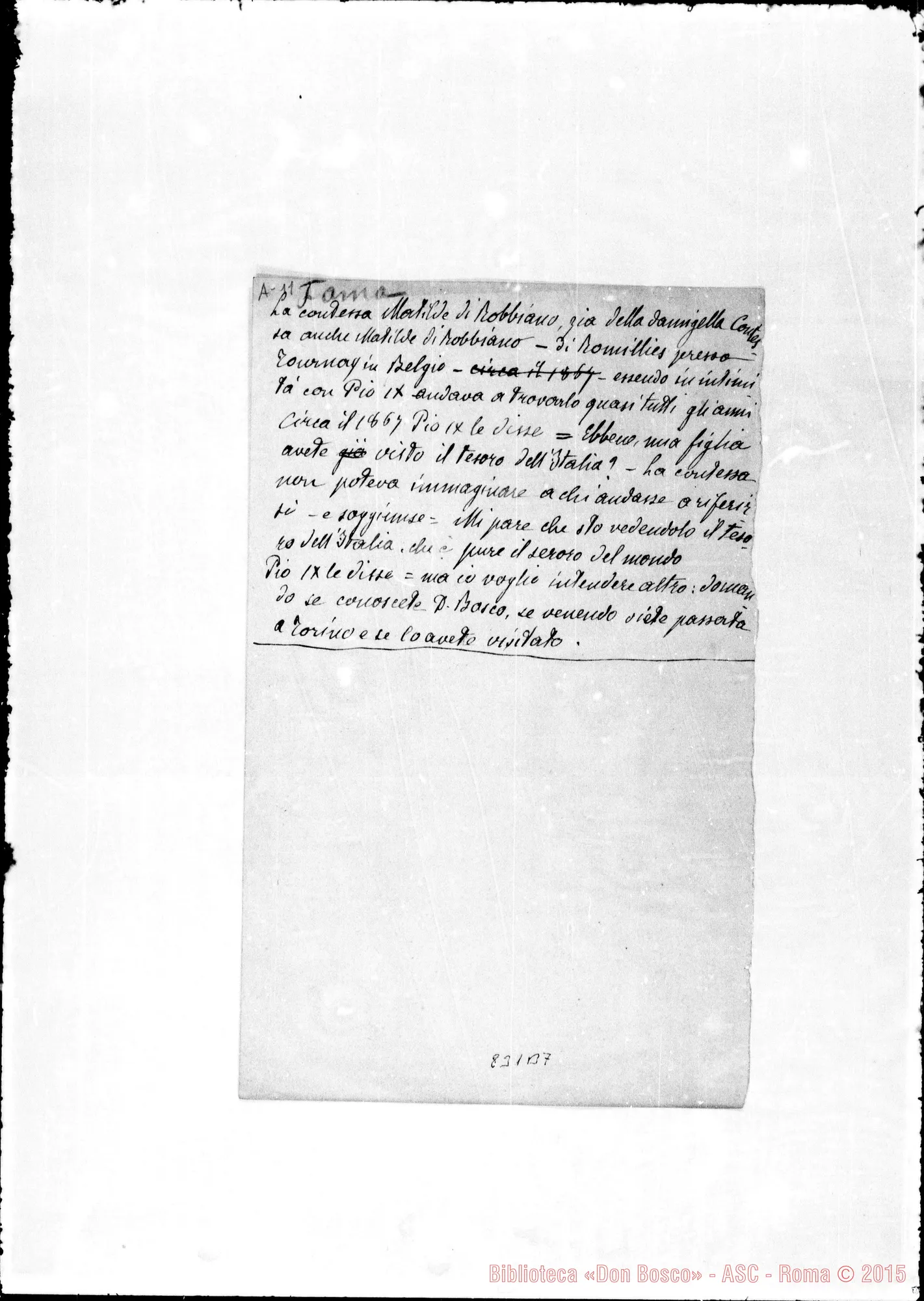 Fotogramma B 7 — Barberis: Prima redazione ms. di varie mani in fogli staccati