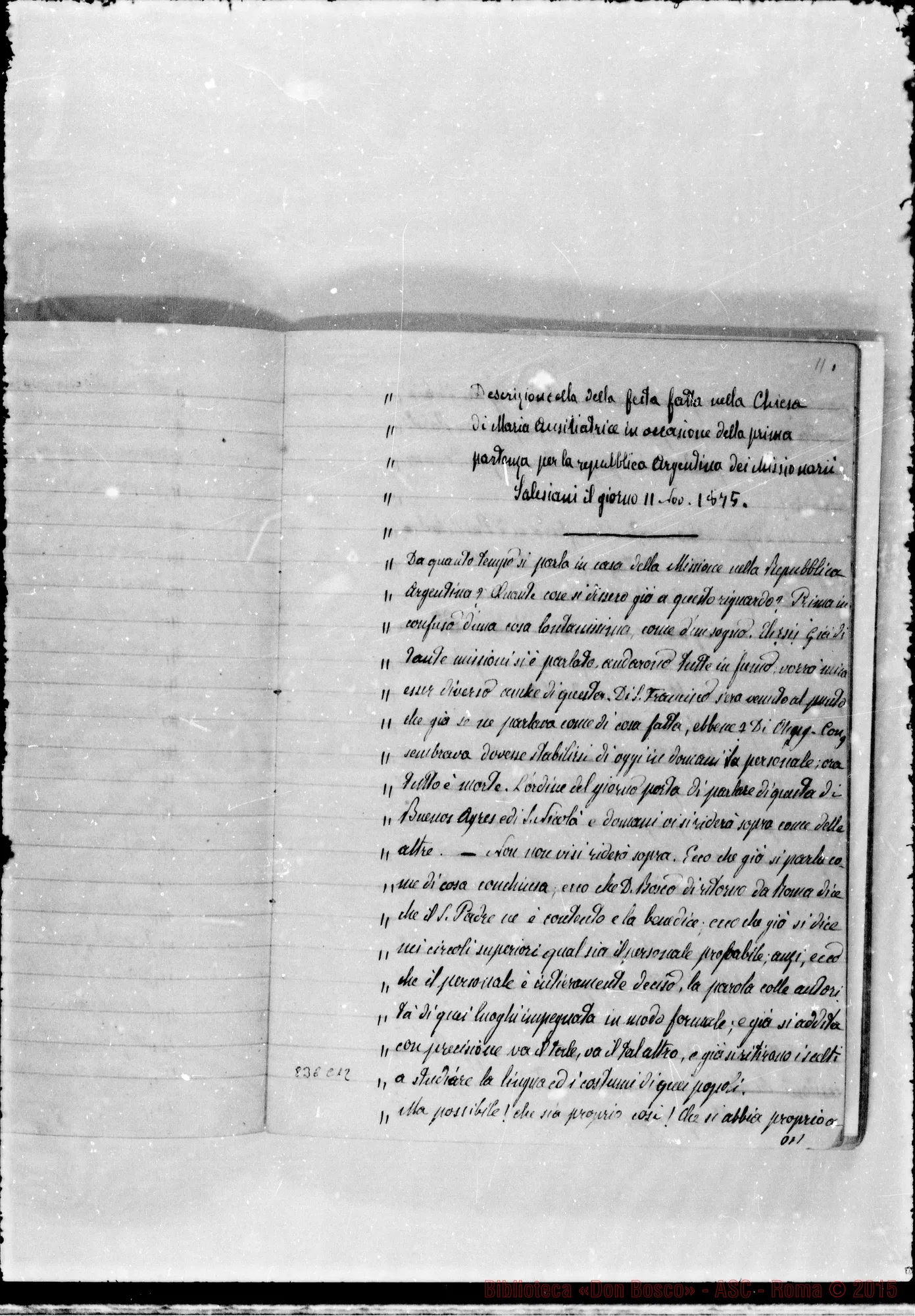 Fotogramma C 12 — Descrizione festa in occasione partenza primi Missionari