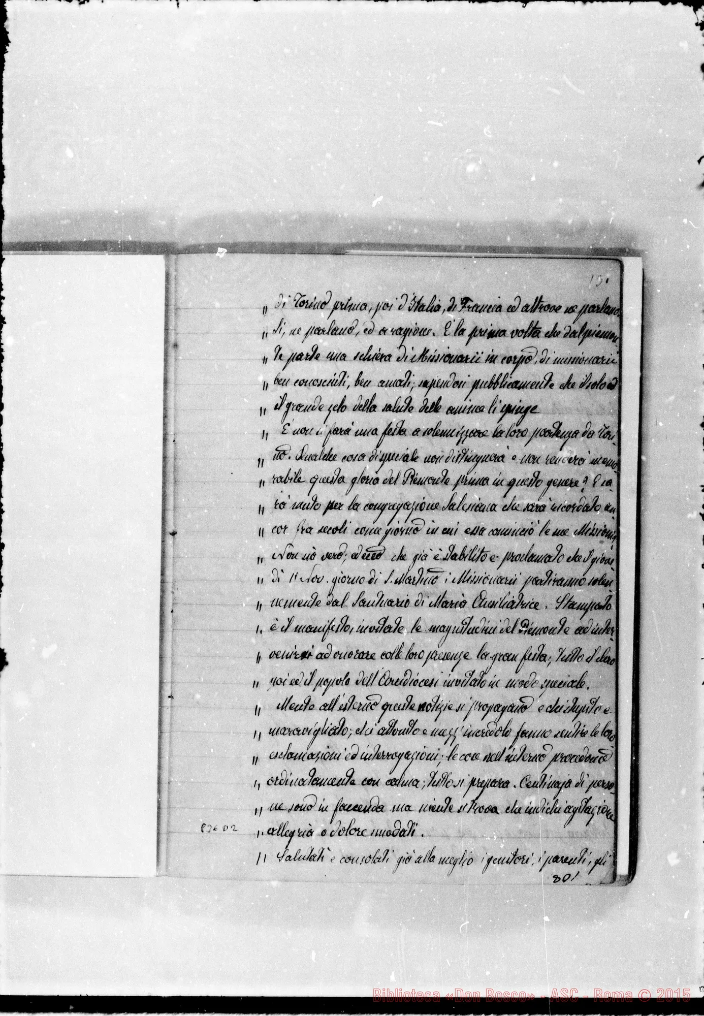 Fotogramma D 2 — Descrizione festa in occasione partenza primi Missionari
