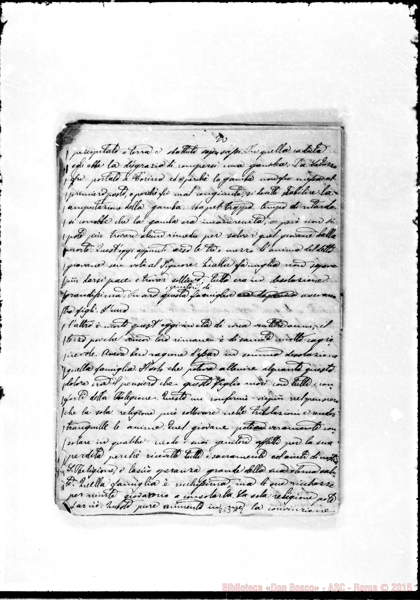 Fotogramma A 2 — Relazione generale sulla Società di S. Francesco di Sales…