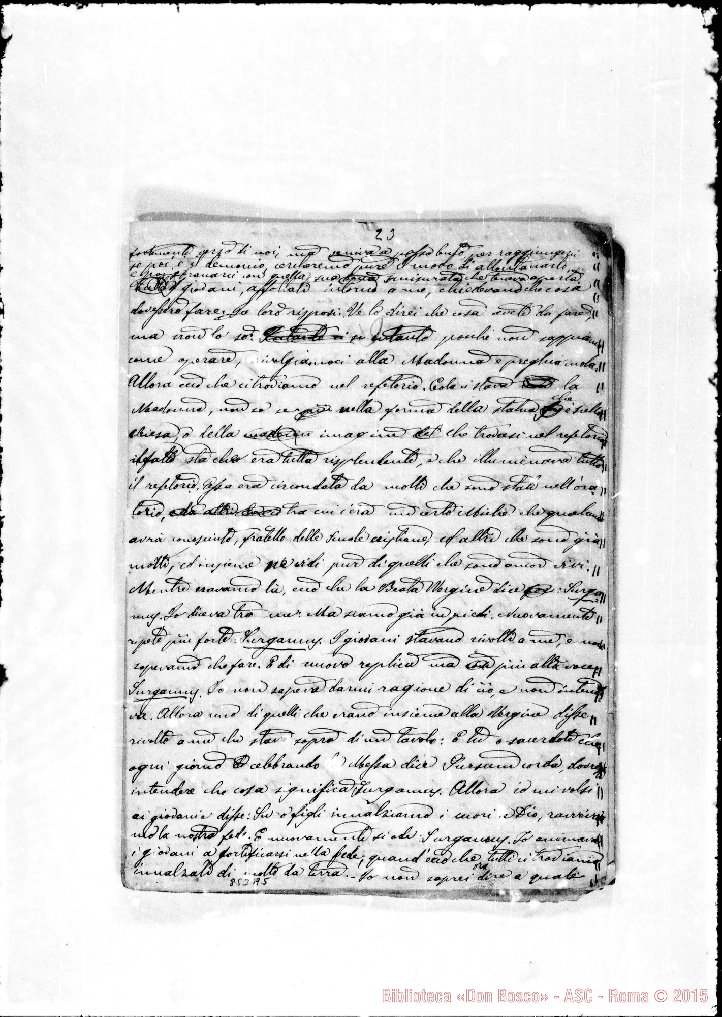 Fotogramma A 5 — Relazione generale sulla Società di S. Francesco di Sales…