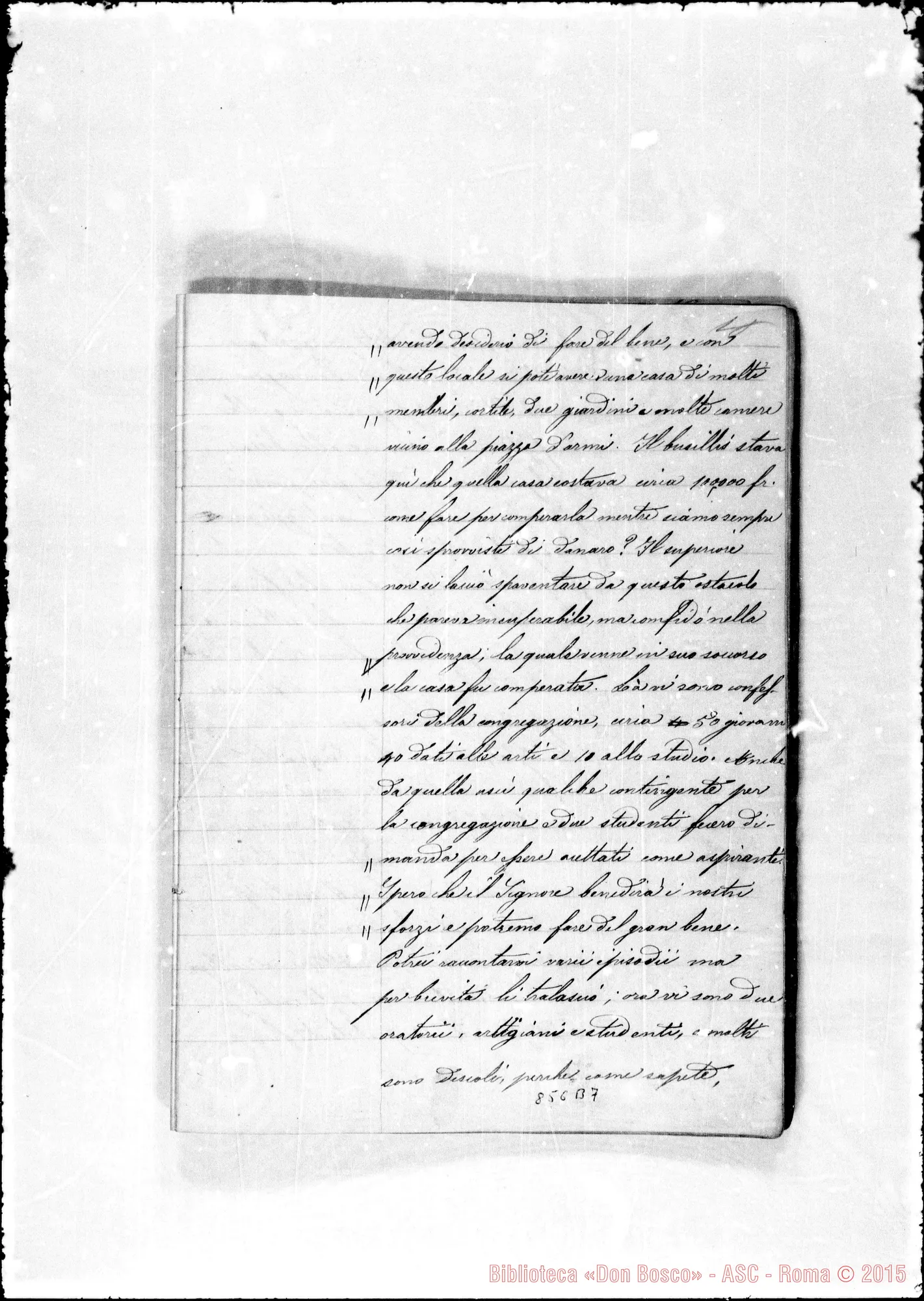 Fotogramma B 7 — Conferenze di D. Bosco dal 31 dicembre 76 alli 11 aprile 1877
