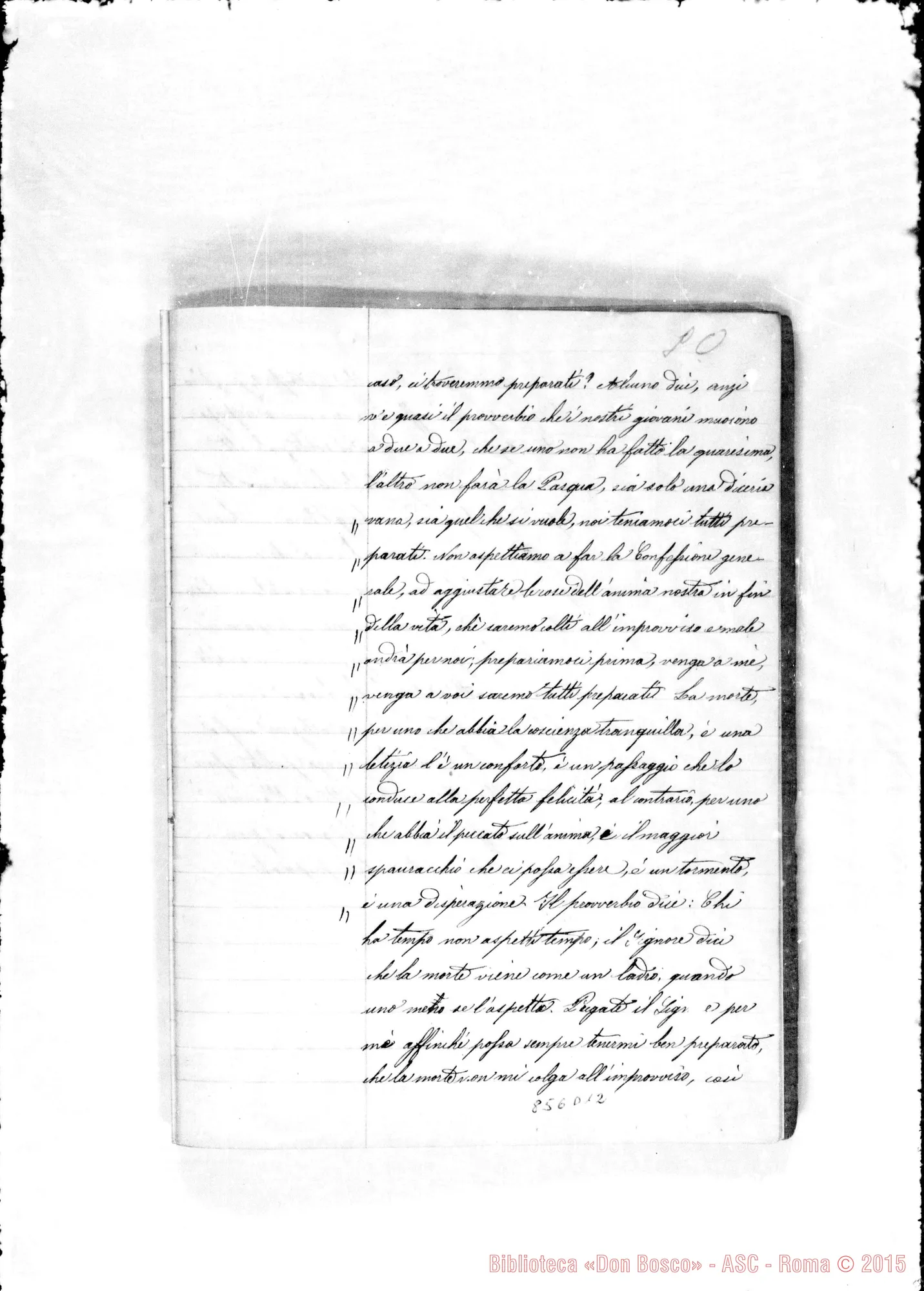 Fotogramma D 12 — Conferenze di D. Bosco dal 31 dicembre 76 alli 11 aprile 1877