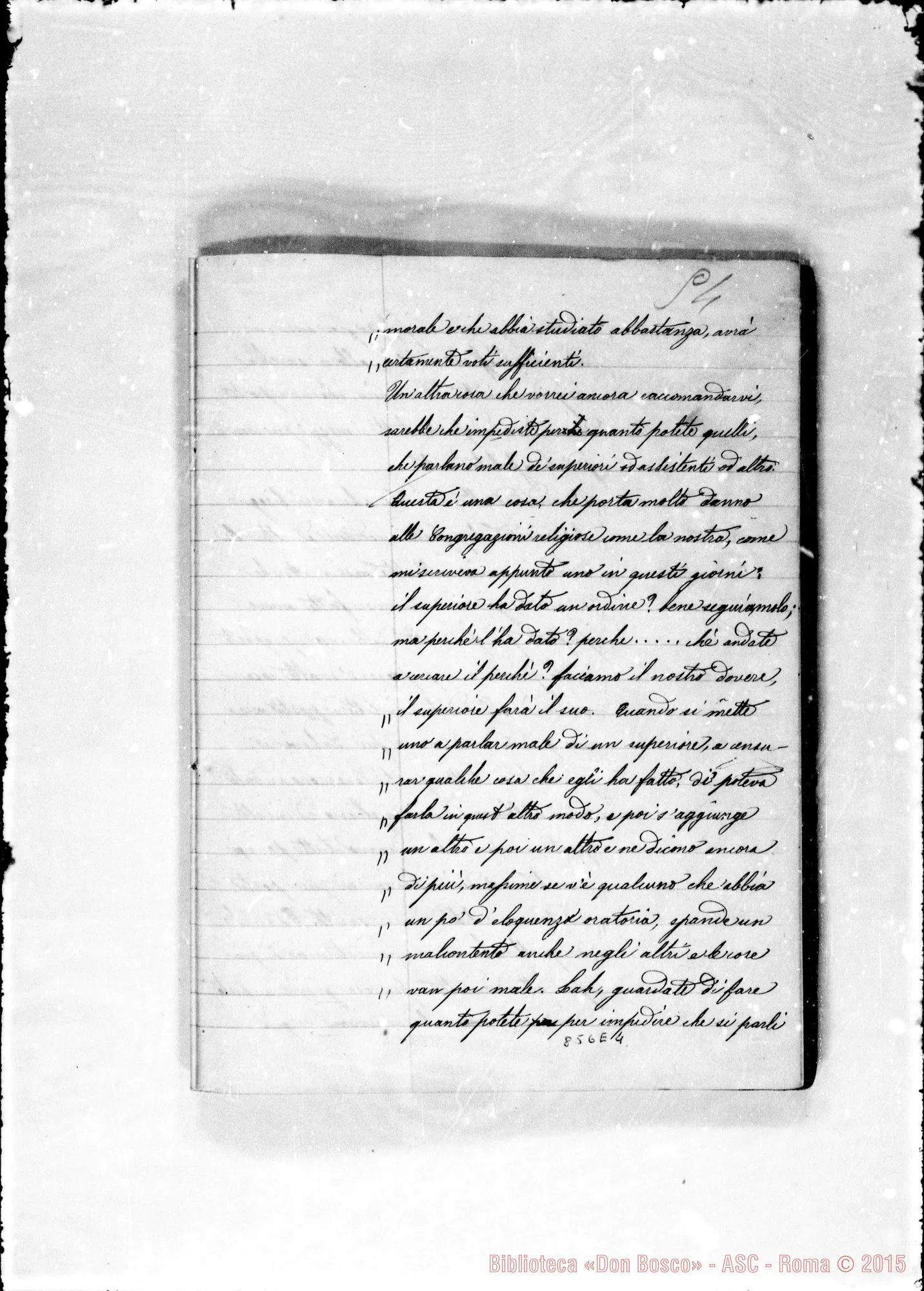 Fotogramma E 4 — Conferenze di D. Bosco dal 31 dicembre 76 alli 11 aprile 1877