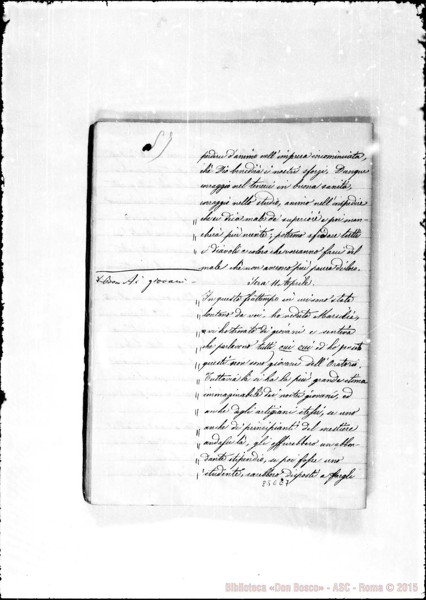 Fotogramma E 7 — Conferenze di D. Bosco dal 31 dicembre 76 alli 11 aprile 1877