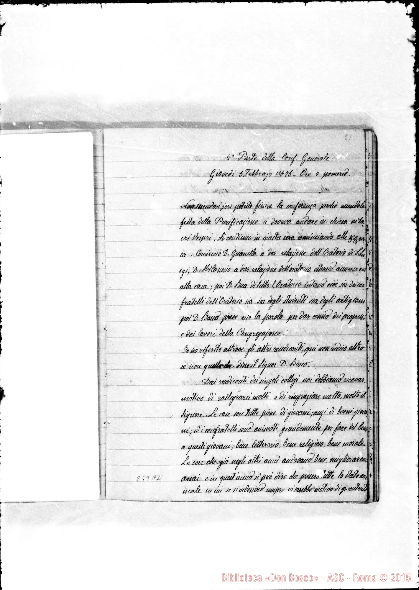 Fotogramma A 2 — Conferenze nell’anno 1876…
