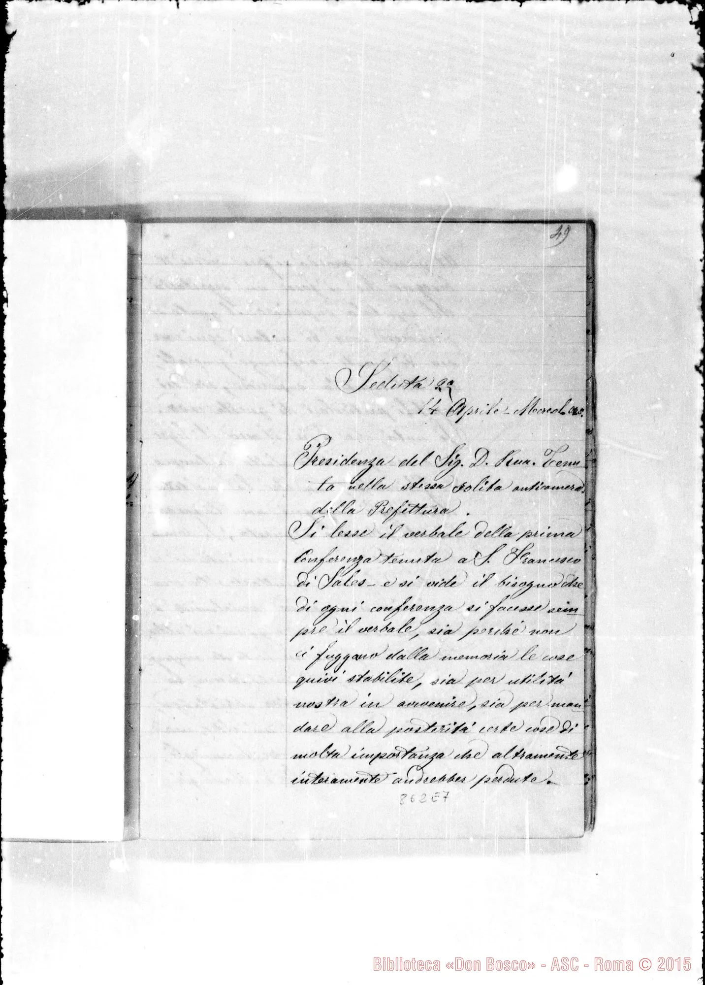 Fotogramma E 7 — Verbali di conferenze. 1875
