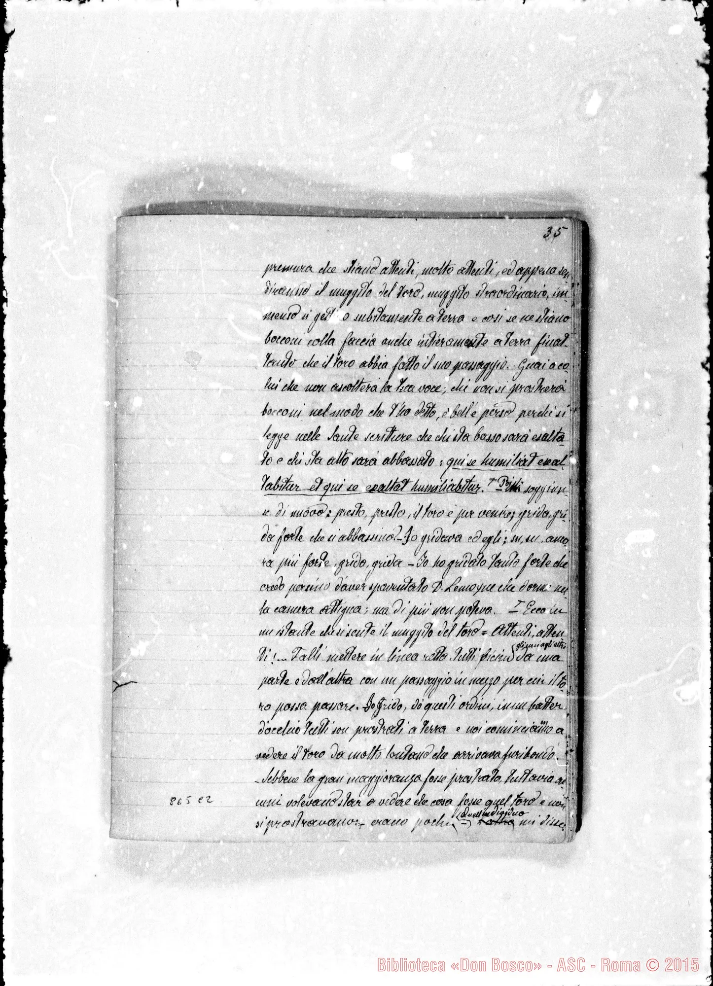 Fotogramma C 2 — Esercizi spirituali 1876. Prima muta, conclusione di D. Bosco