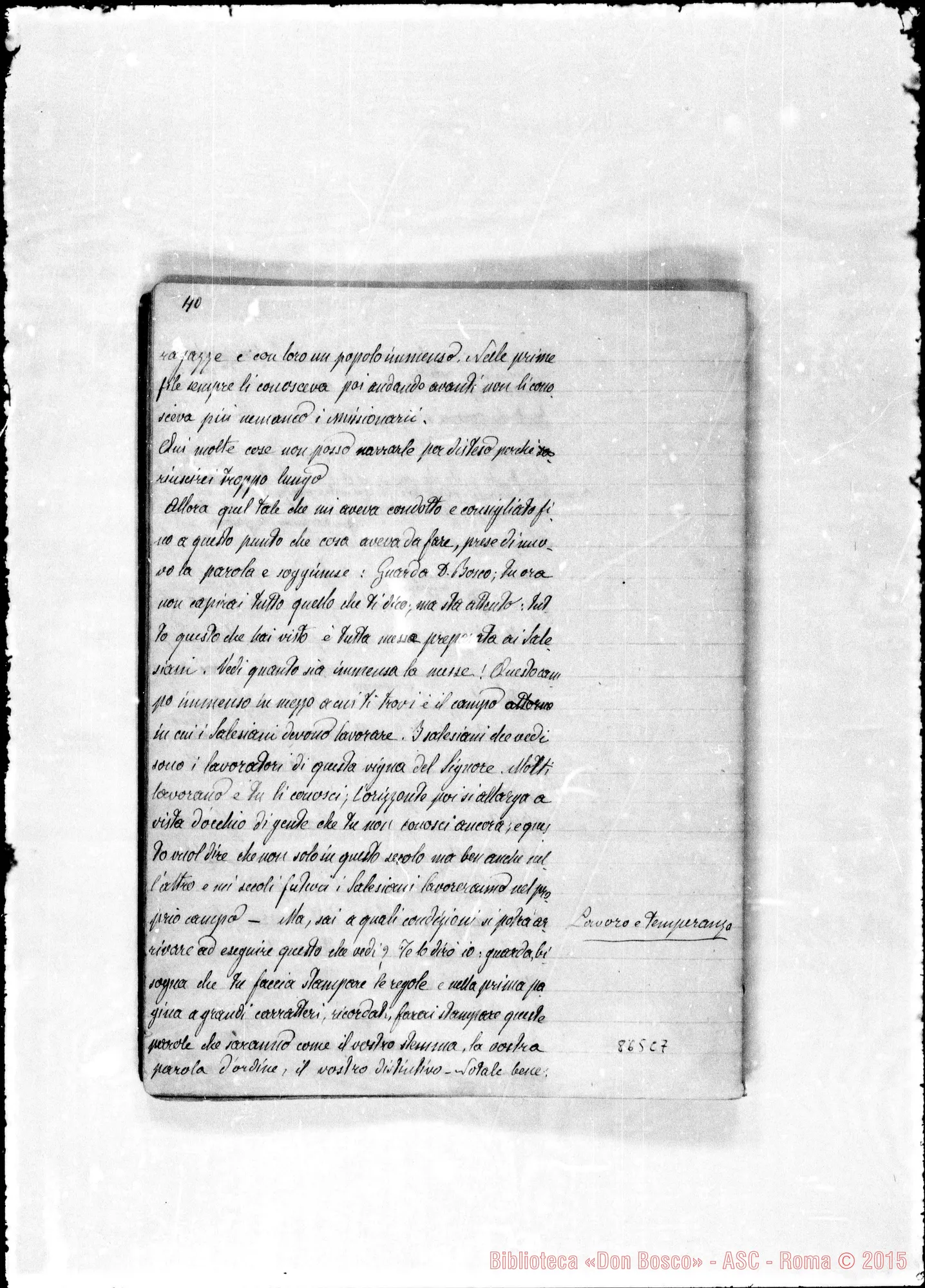 Fotogramma C 7 — Esercizi spirituali 1876. Prima muta, conclusione di D. Bosco