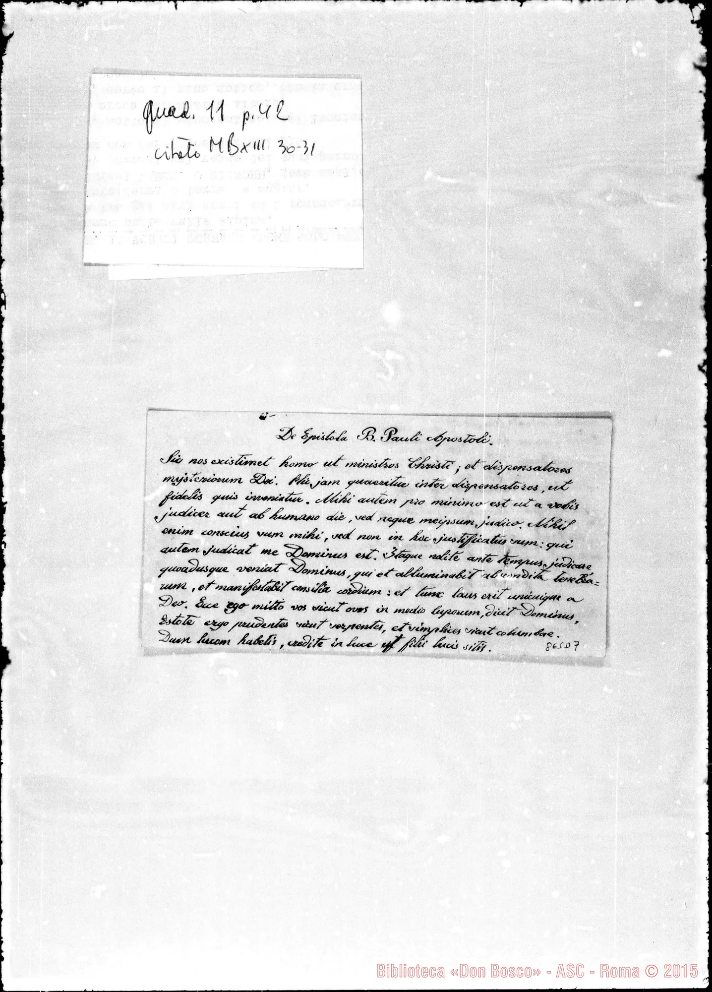 Fotogramma D 7 — Esercizi spirituali 1876. Prima muta, conclusione di D. Bosco