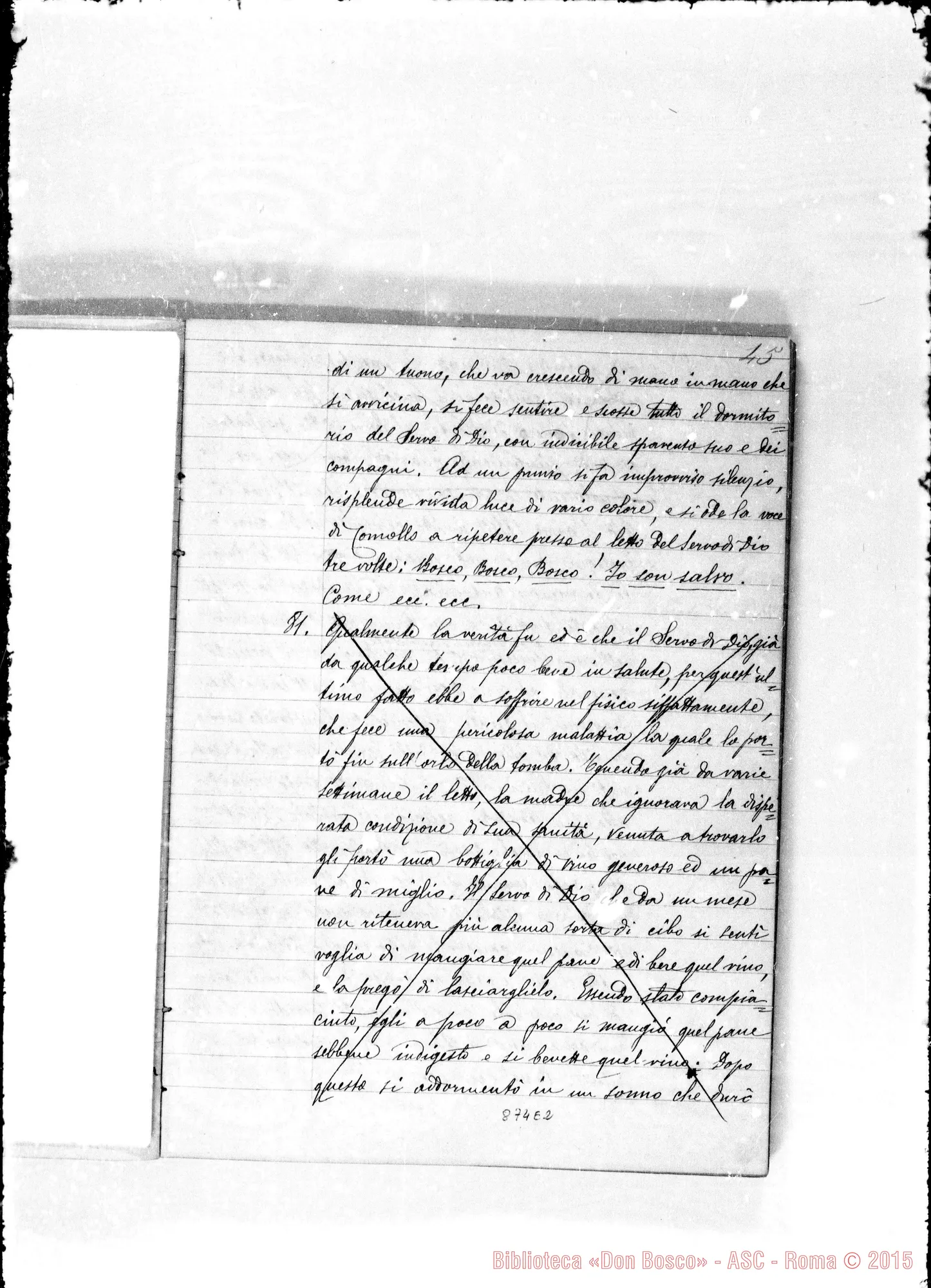 Fotogramma E 2 — Deposizioni per la causa di Beatificazione Giovanni Bosco