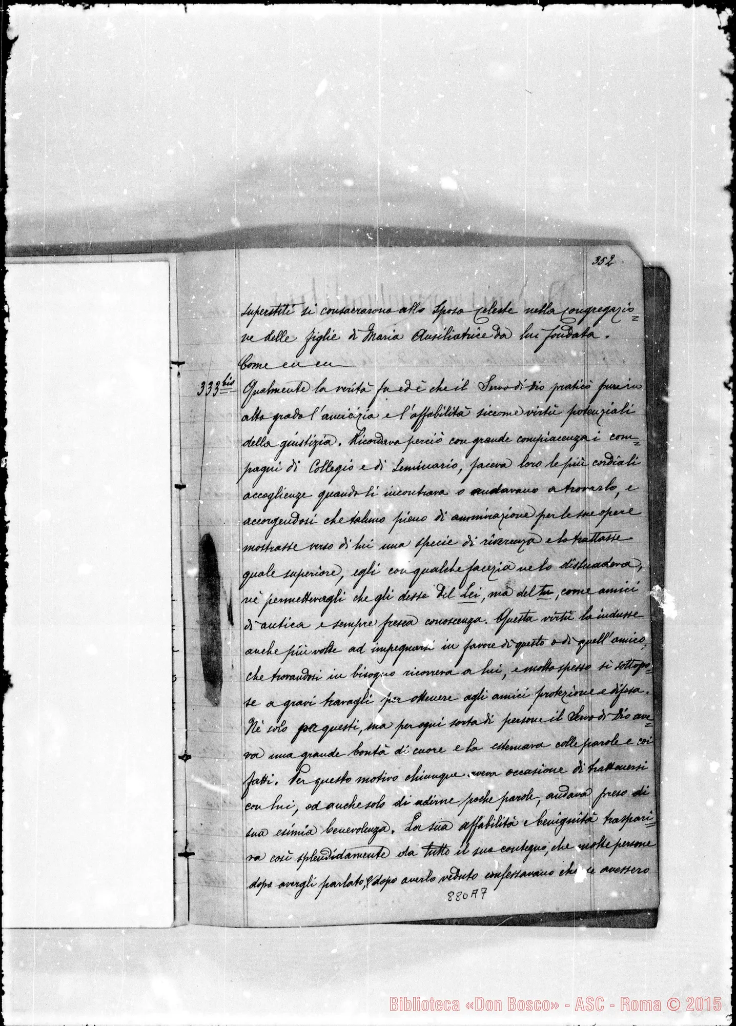 Fotogramma A 7 — Deposizioni per la causa di Beatificazione Giovanni Bosco