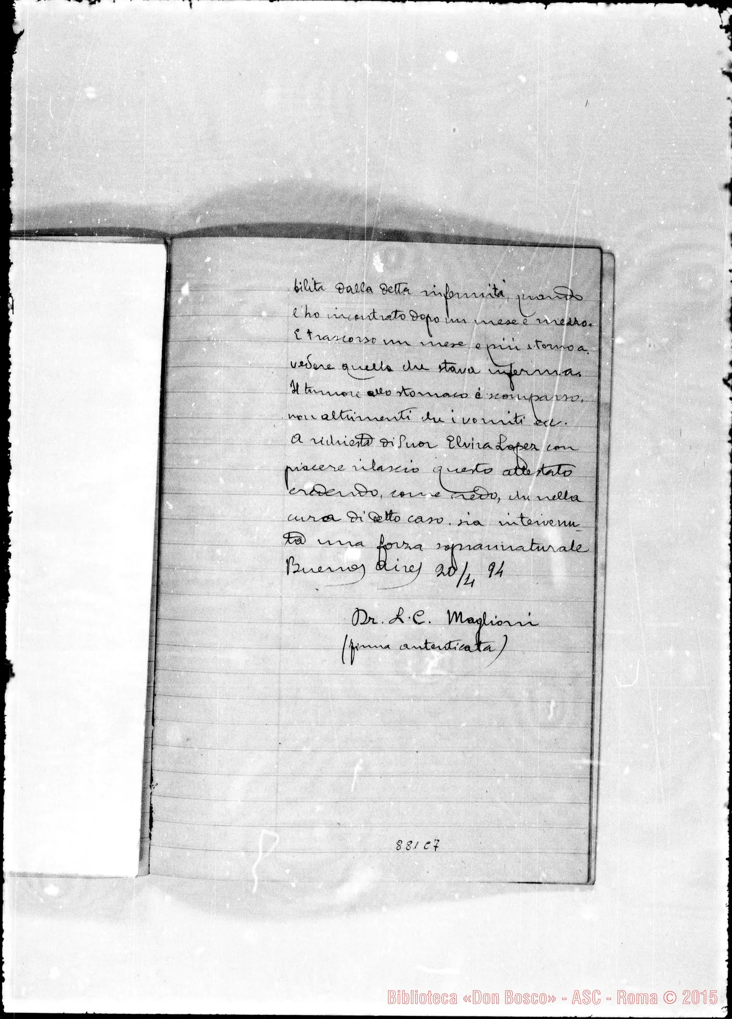 Fotogramma C 7 — De miraculis in vita et post obitum