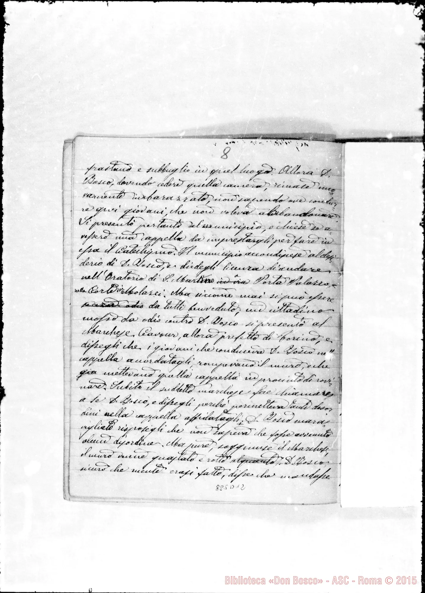 Fotogramma D 12 — Cronichetta: Origine degli Oratori. 1841