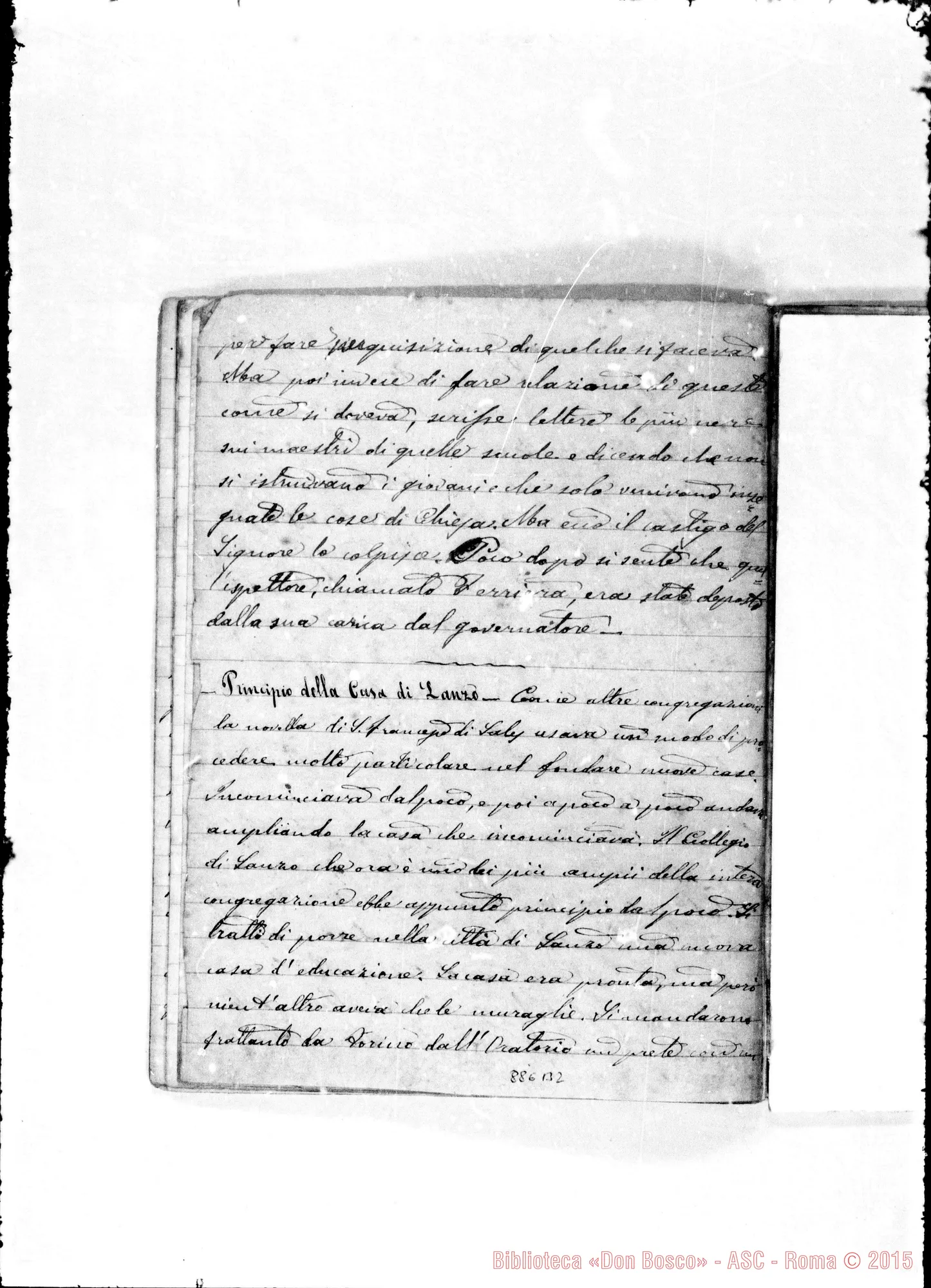 Fotogramma B 2 — Cronichetta: Origine degli Oratori. 1841