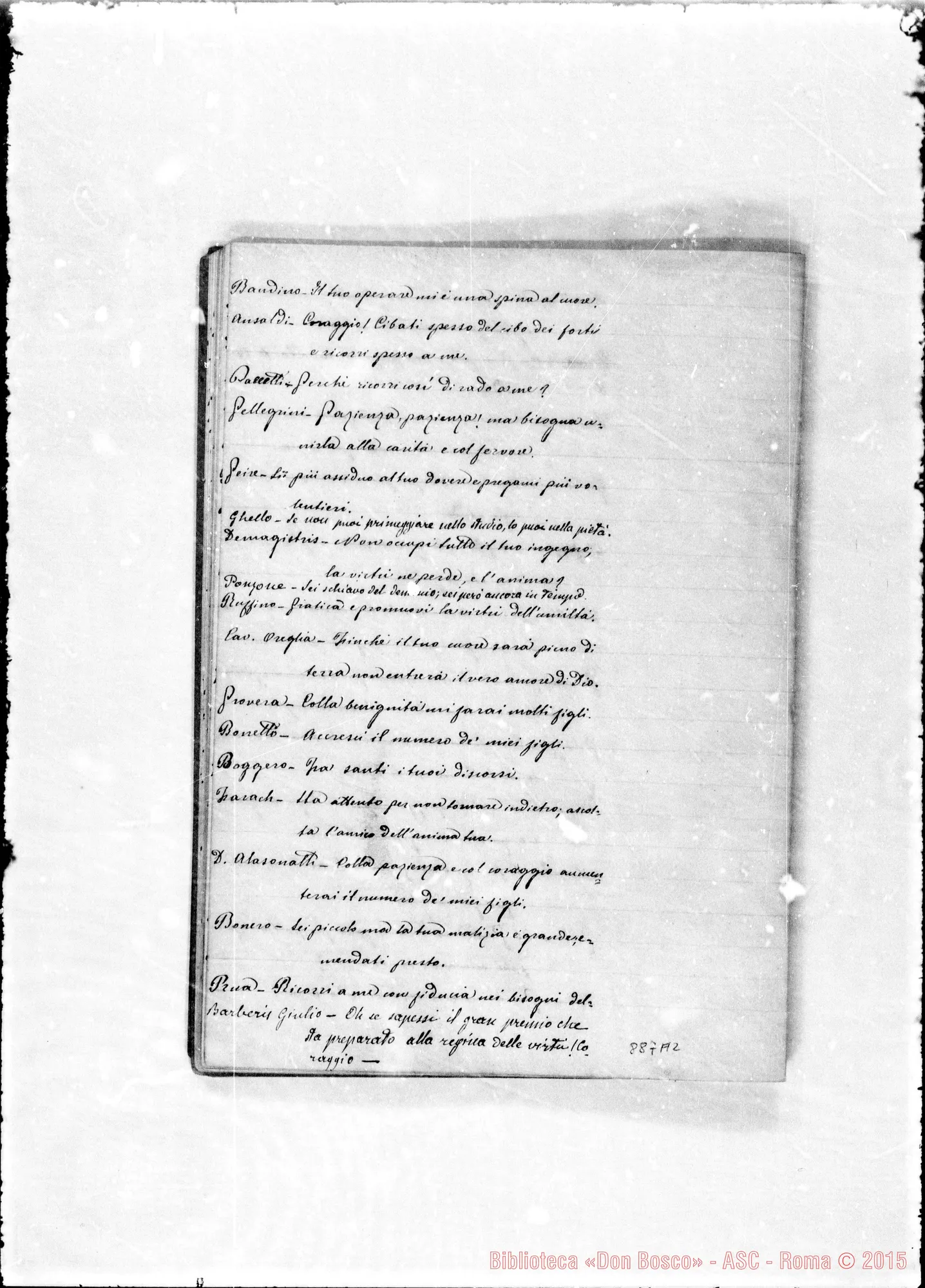 Fotogramma A 2 — «Noi siam figli di Maria…» 1861
