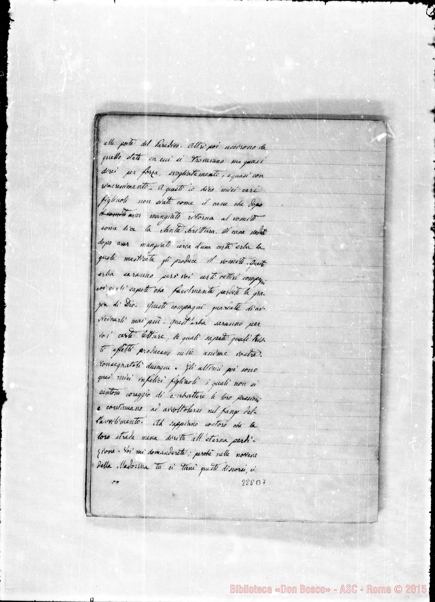 Fotogramma B 7 — Scritti di D. Lemoyne riguardo D. Bosco Gio.