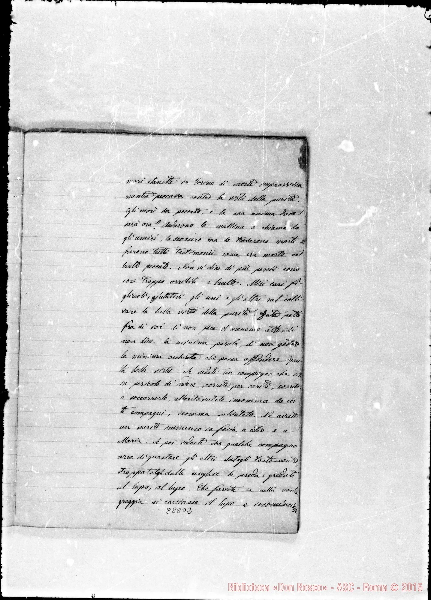 Fotogramma D 2 — Scritti di D. Lemoyne riguardo D. Bosco Gio.