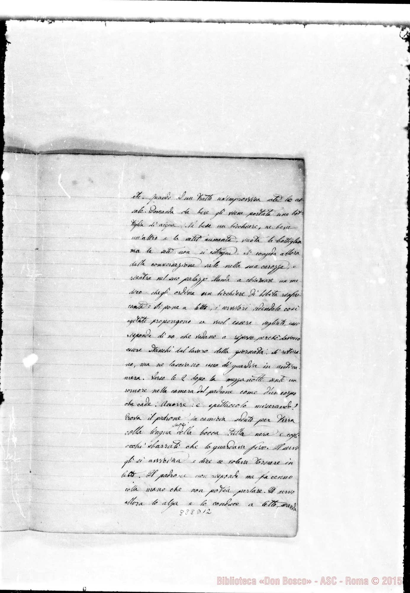Fotogramma D 12 — Scritti di D. Lemoyne riguardo D. Bosco Gio.