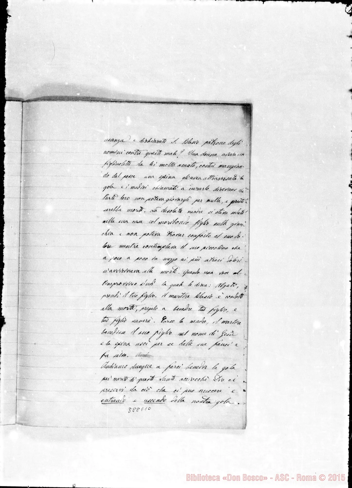 Fotogramma E 10 — Scritti di D. Lemoyne riguardo D. Bosco Gio.