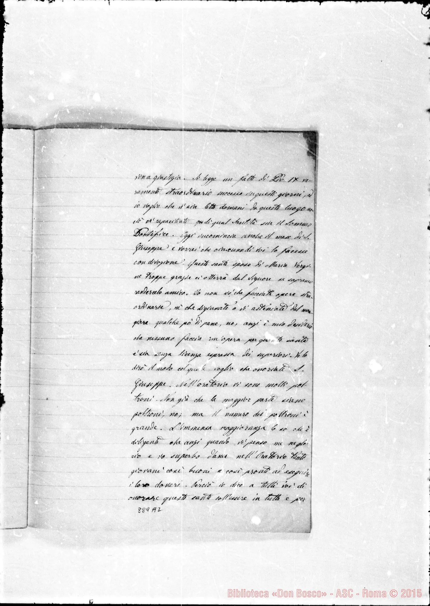 Fotogramma A 2 — Scritti di D. Lemoyne riguardo D. Bosco Gio.