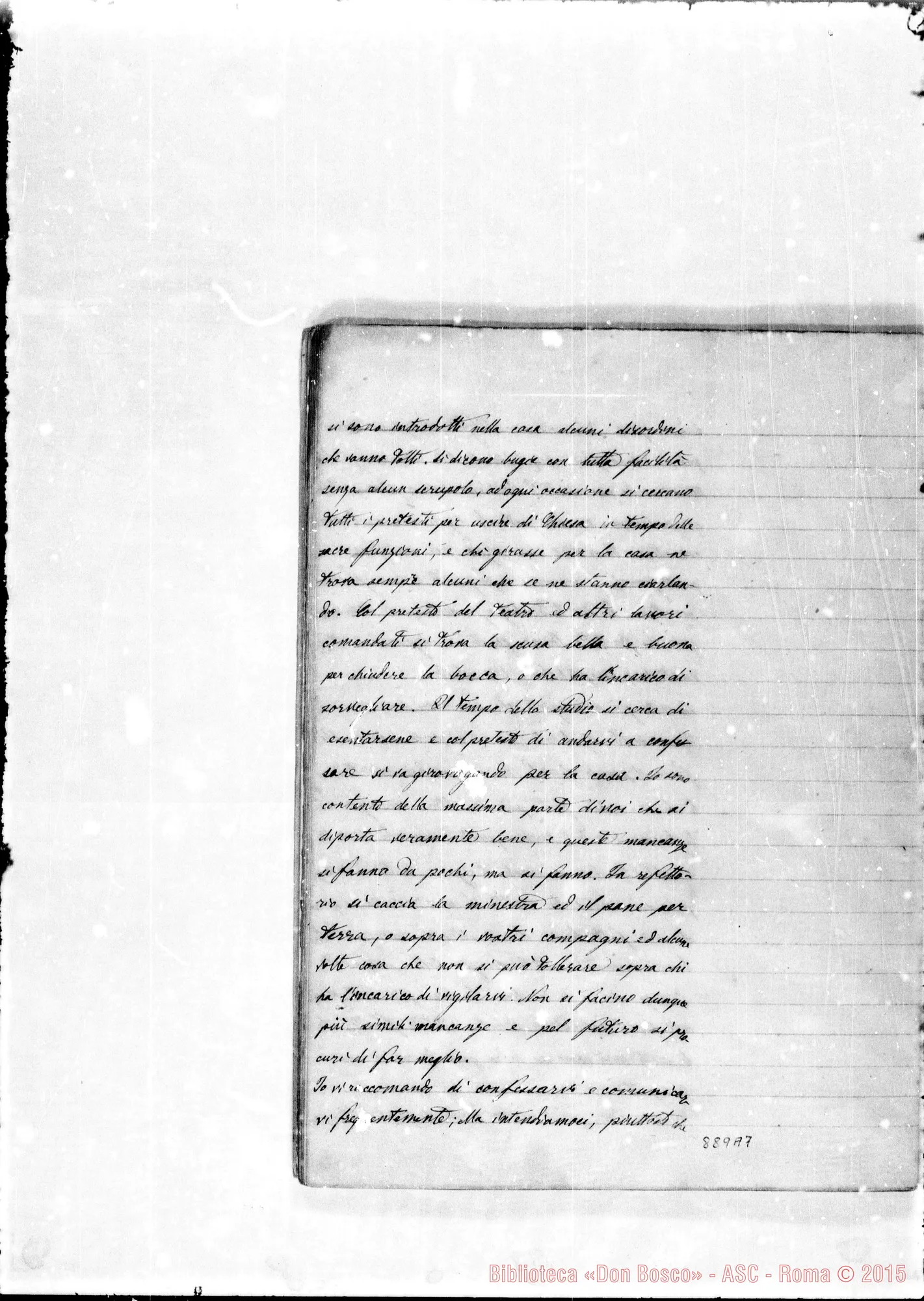Fotogramma A 7 — Scritti di D. Lemoyne riguardo D. Bosco Gio.