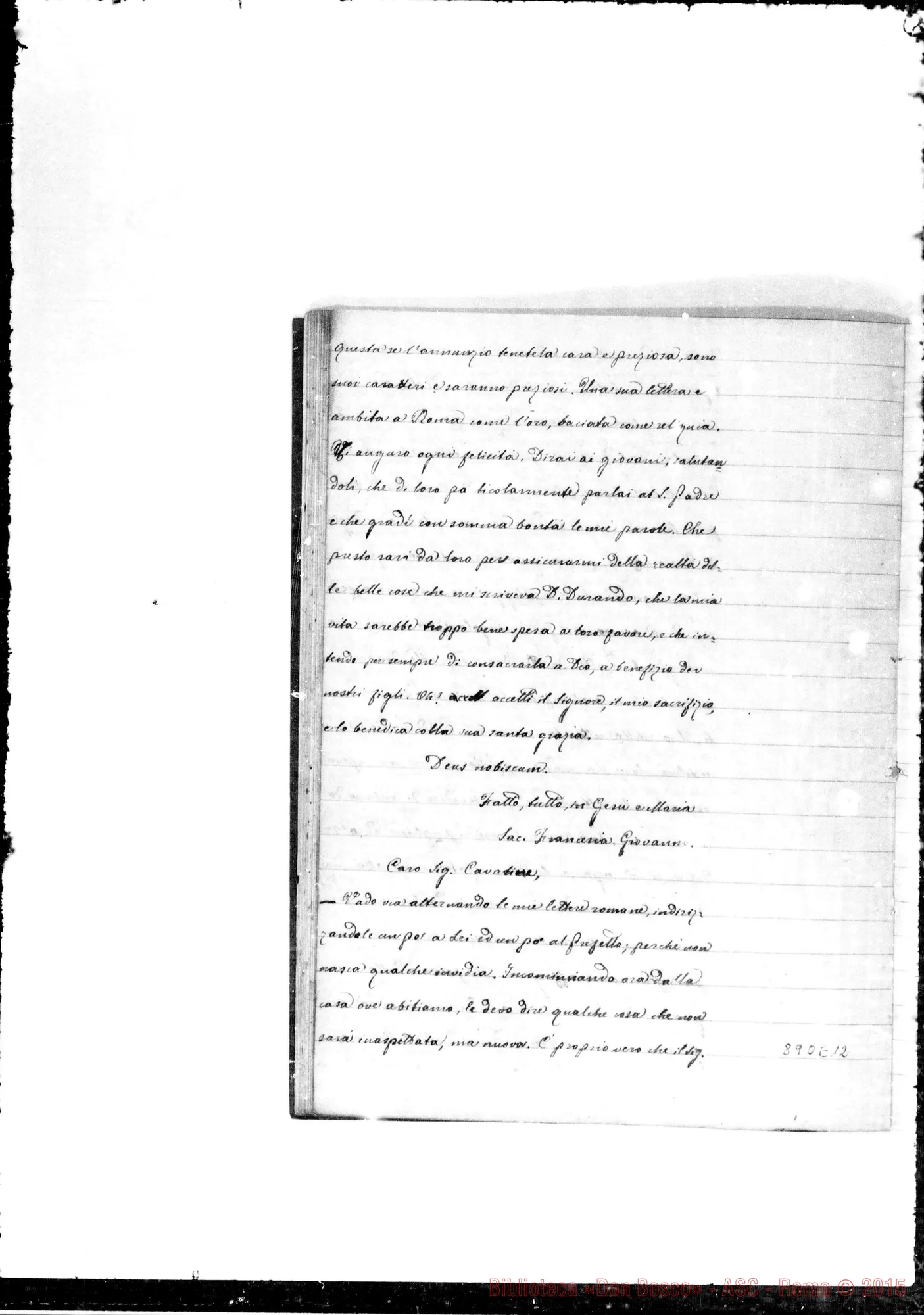 Fotogramma E 12 — Lettere di D. Francesia da Roma