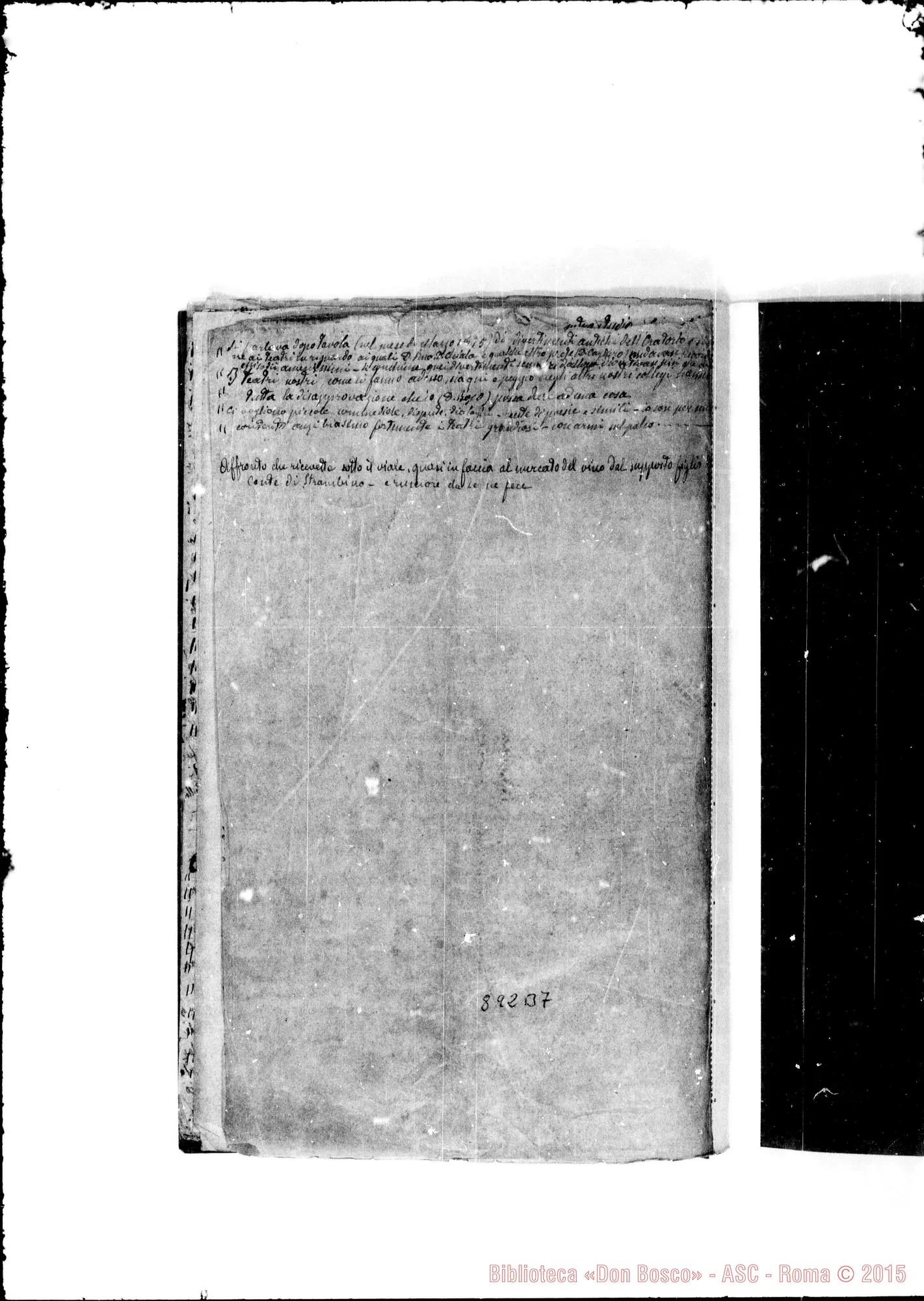 Fotogramma B 7 — Notizie varie dei primi tempi dell’Oratorio
