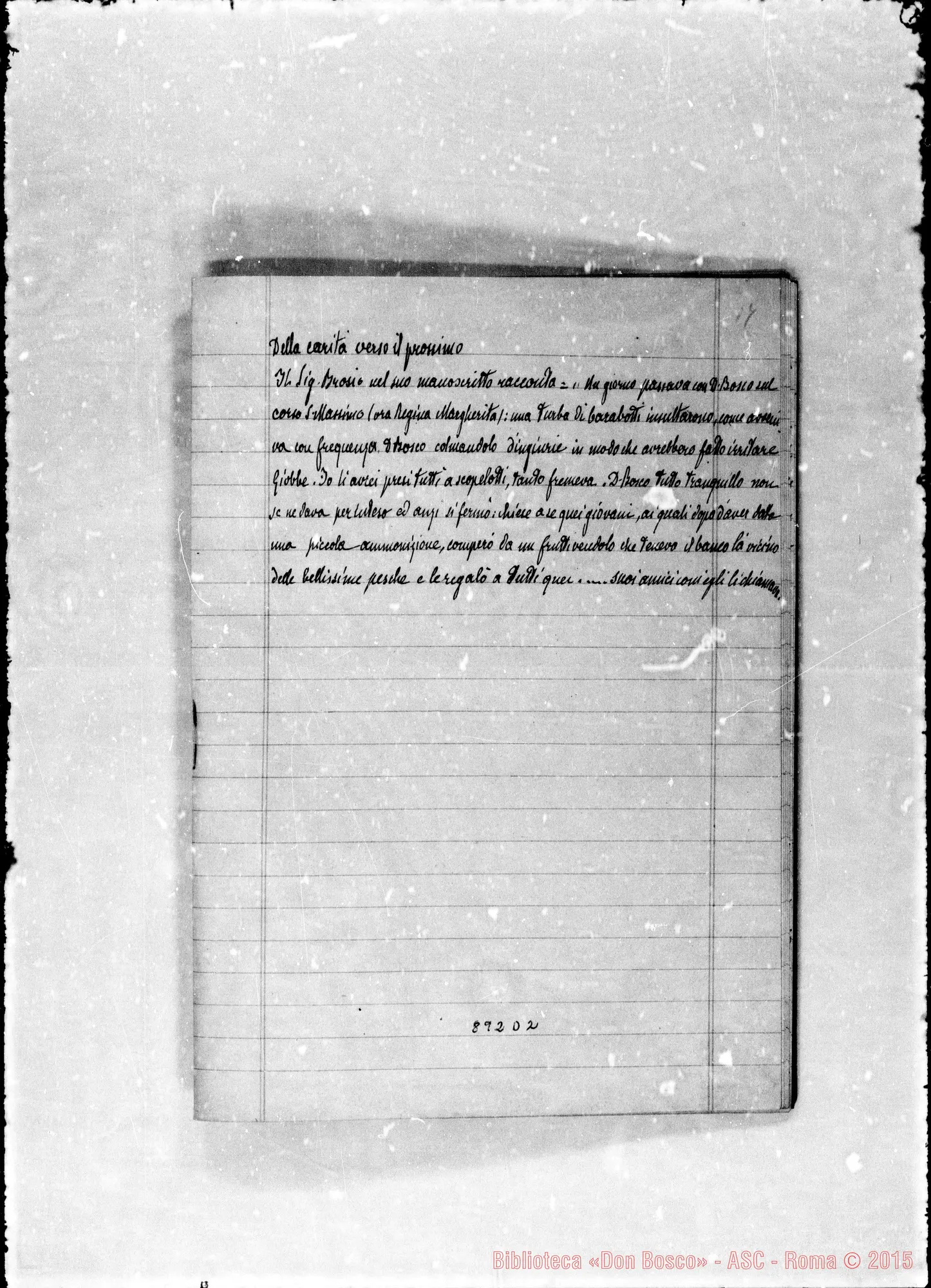 Fotogramma D 2 — Note ms. per deposizione prò Don Bosco. Beatif. E Can.