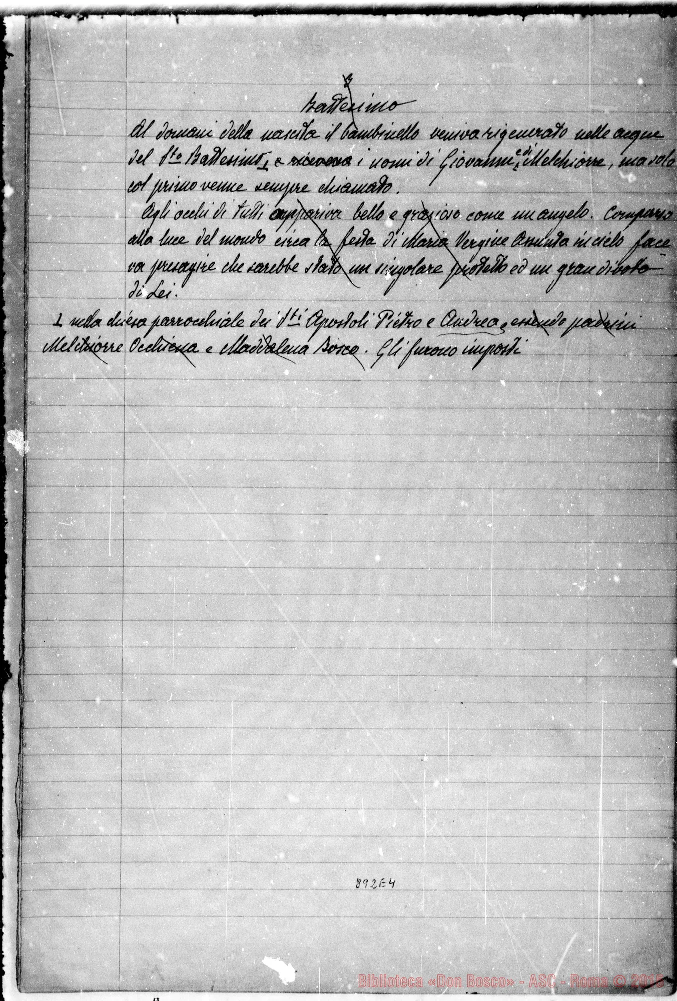 Fotogramma E 4 — Mille fatti autentici della vita del gran Servo di Dio Sac. Giovanni Bosco, fondatore della Società Salesiana…